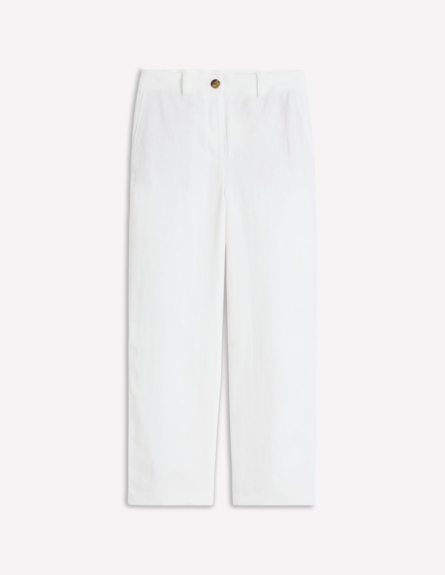 Westbourne Crop Linen Trousers-White