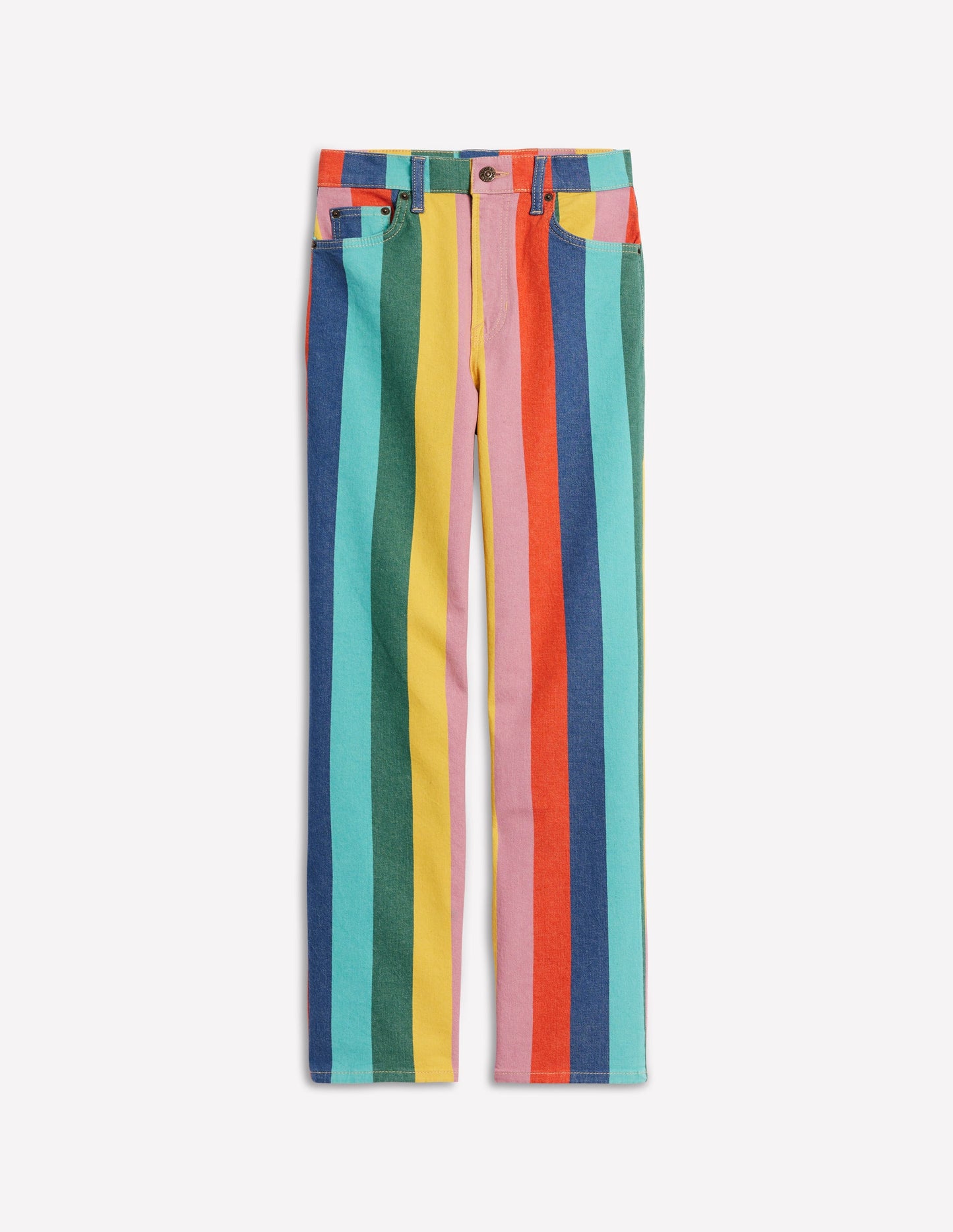 High Rise Stripe Jeans-Multi Stripe