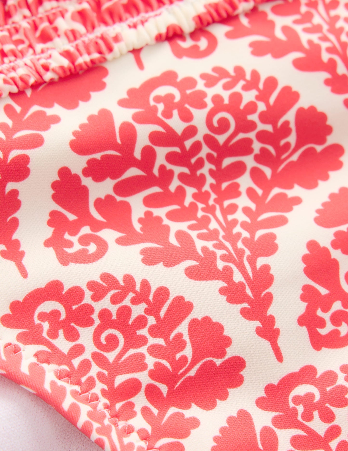 Milos Smocked Bikini Bottoms-Jam Red, Blossomy