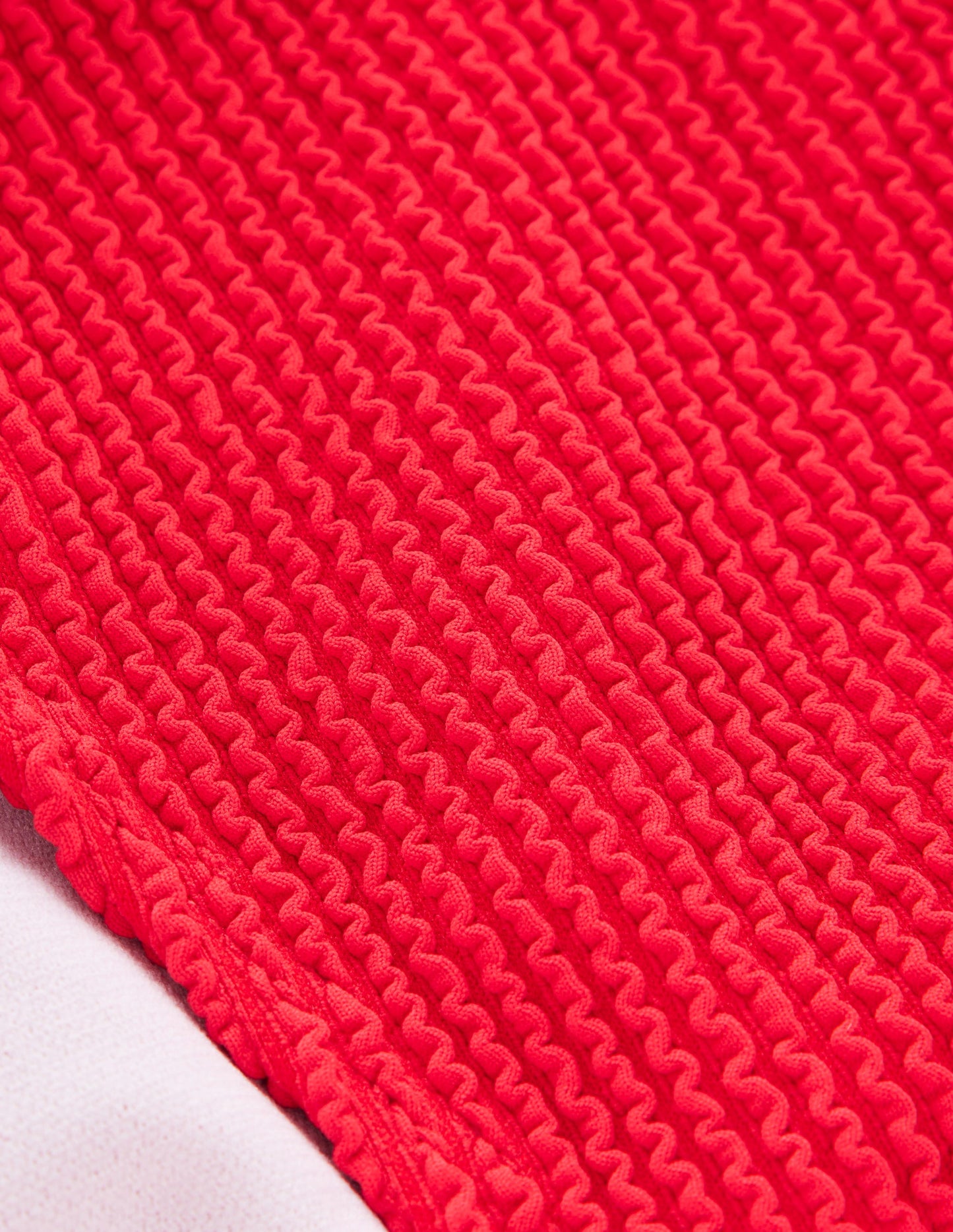 Crinkle Texture Bikini Bottoms-Tulip Red