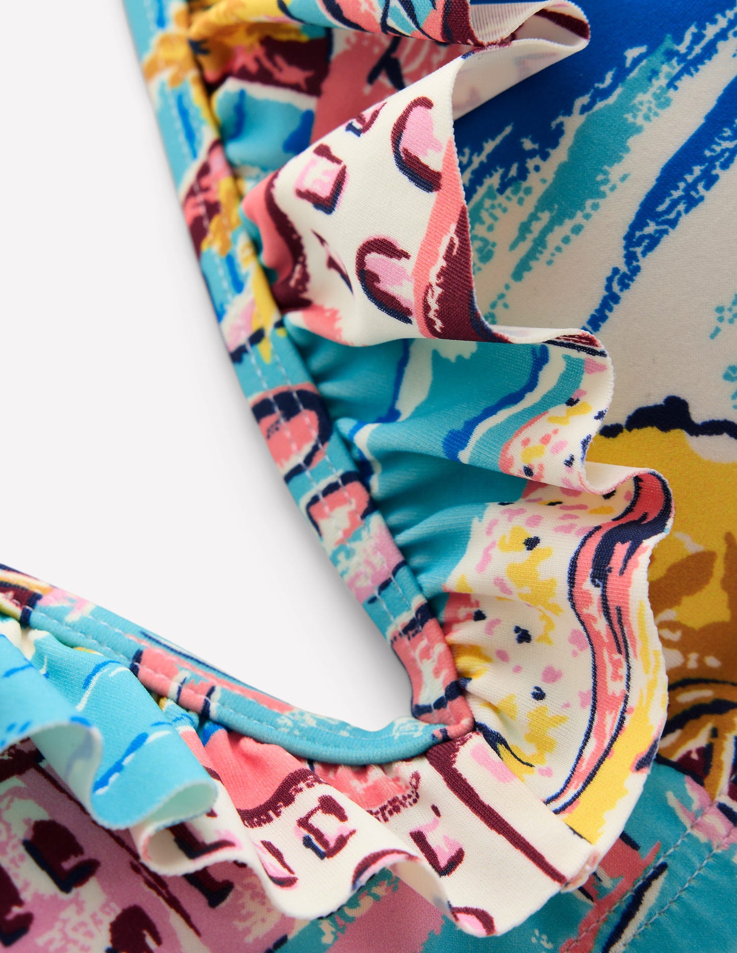 Evia Ruffle Bikini Top-Multi, Paradise Bay