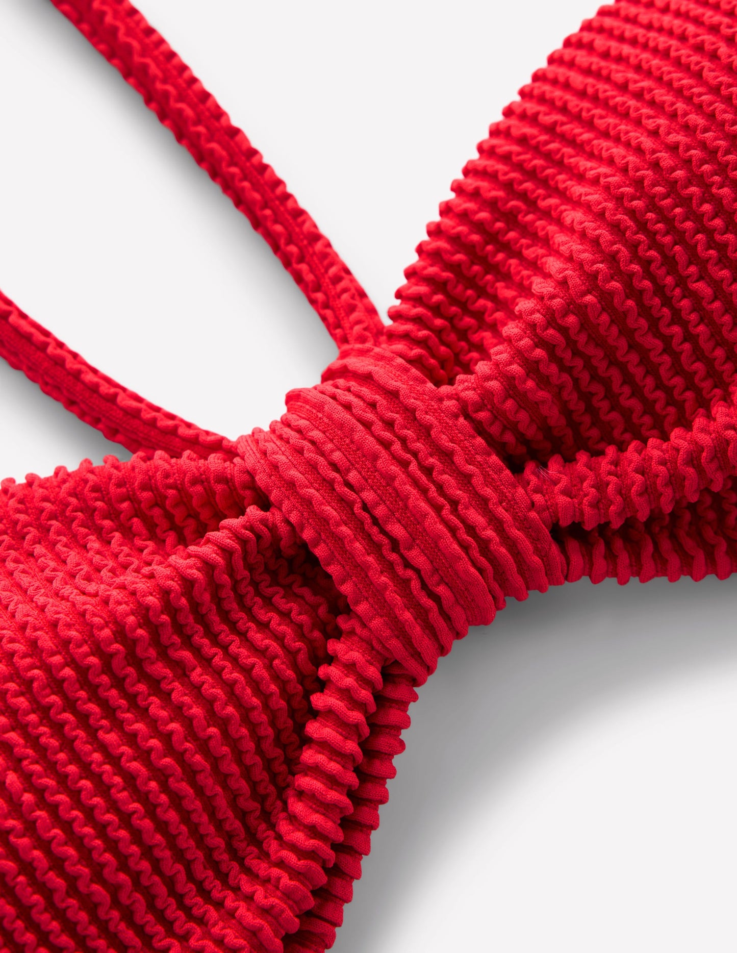 Crinkle Texture Bikini Top-Tulip Red