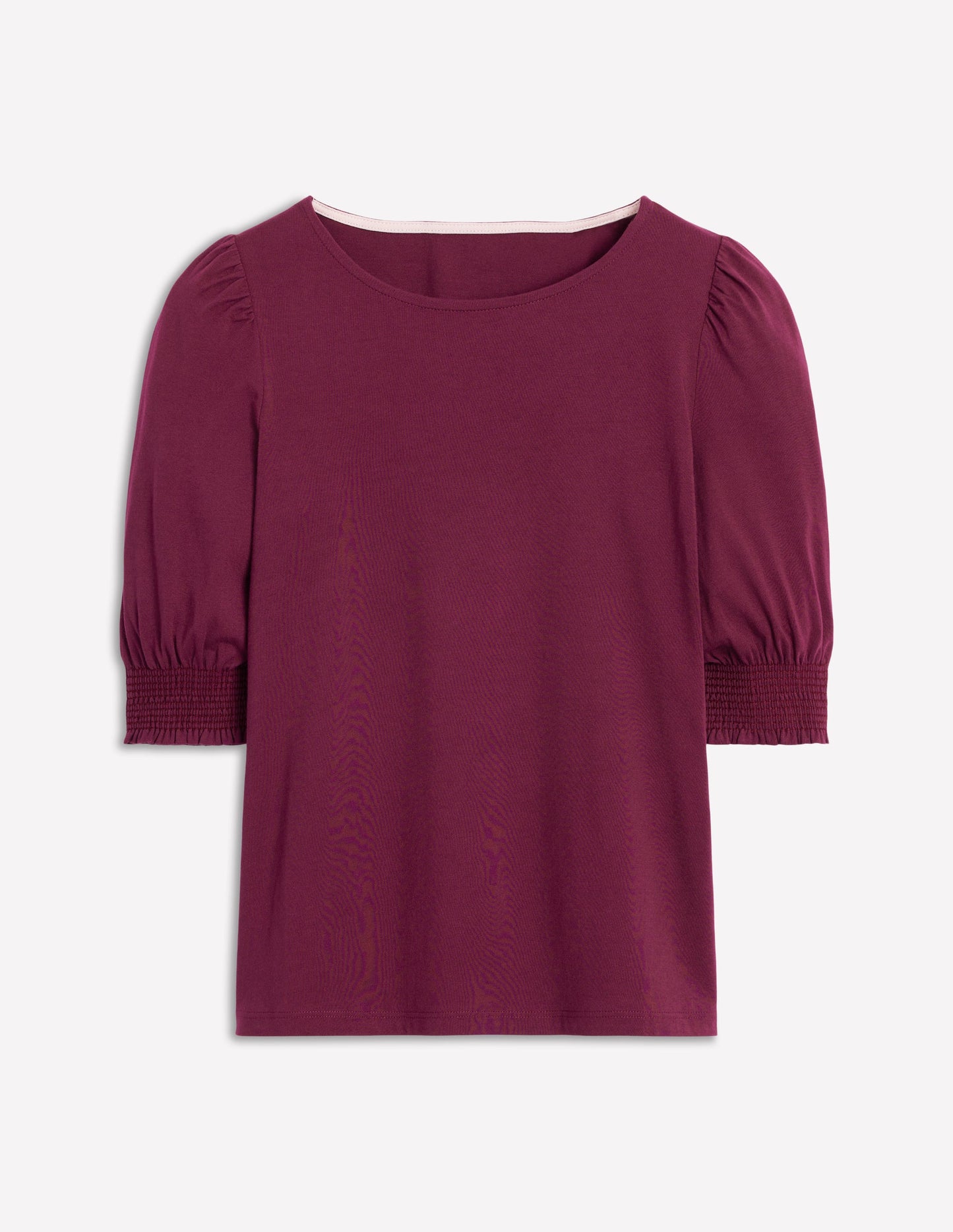 Short Sleeve Smocked Cuff Top-Deep Wisteria