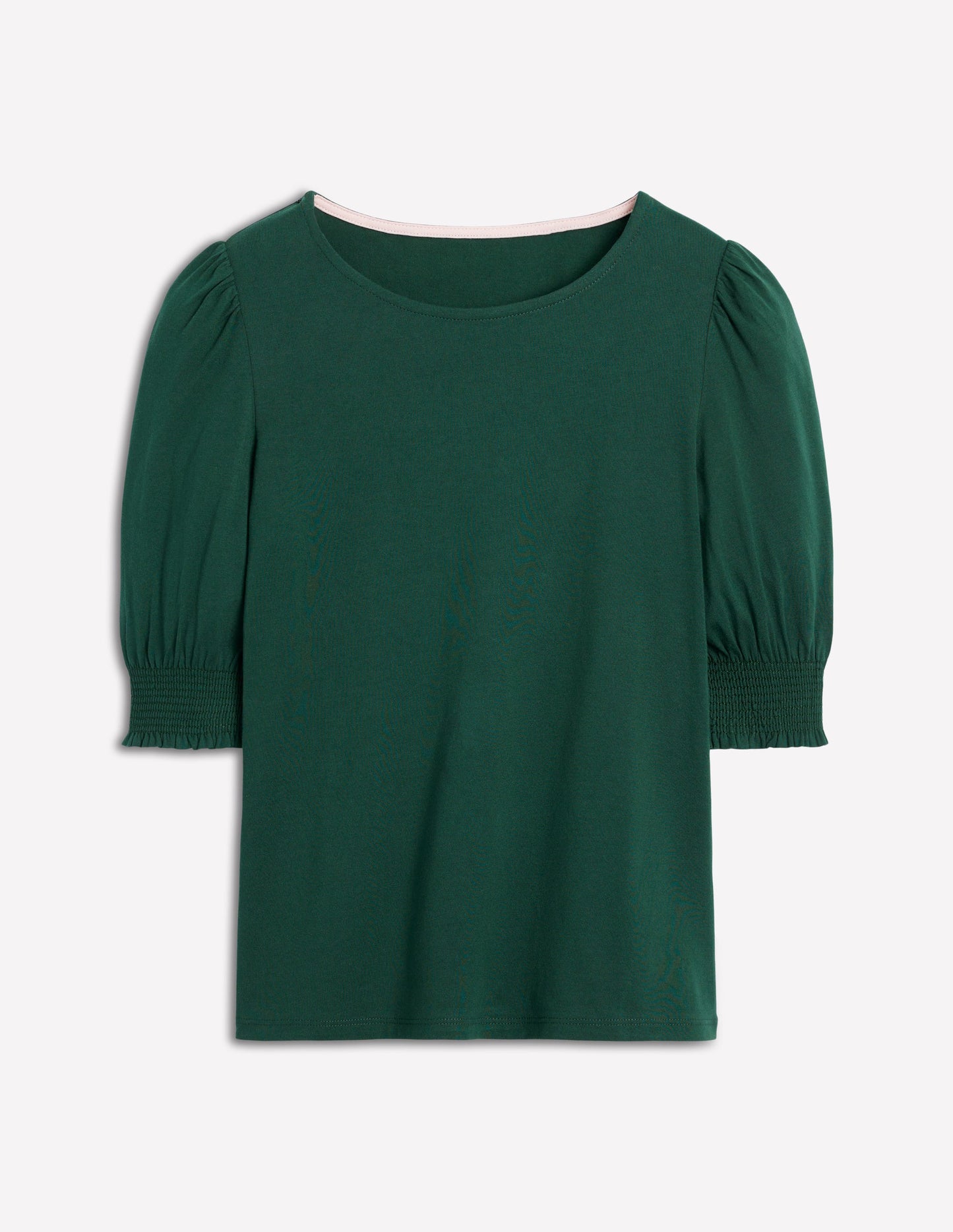 Short Sleeve Smocked Cuff Top-Green Pine