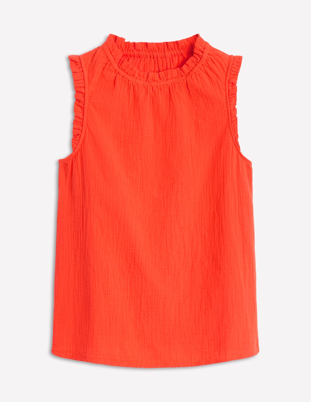 Sophie Ruffle Double Cloth Top-Gladioli Orange