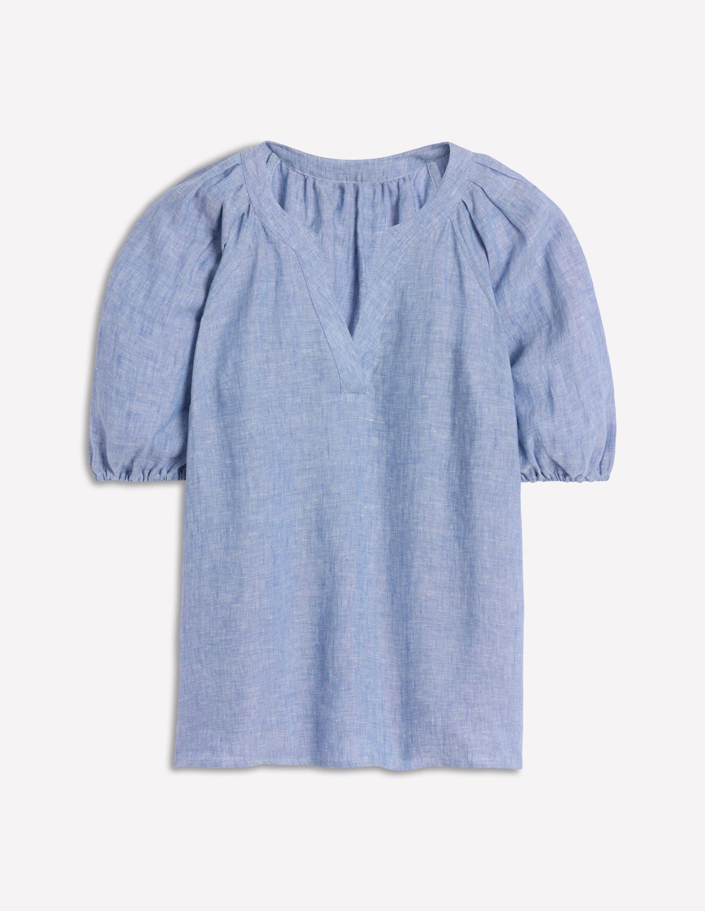 Brooke Linen Top-Chambray