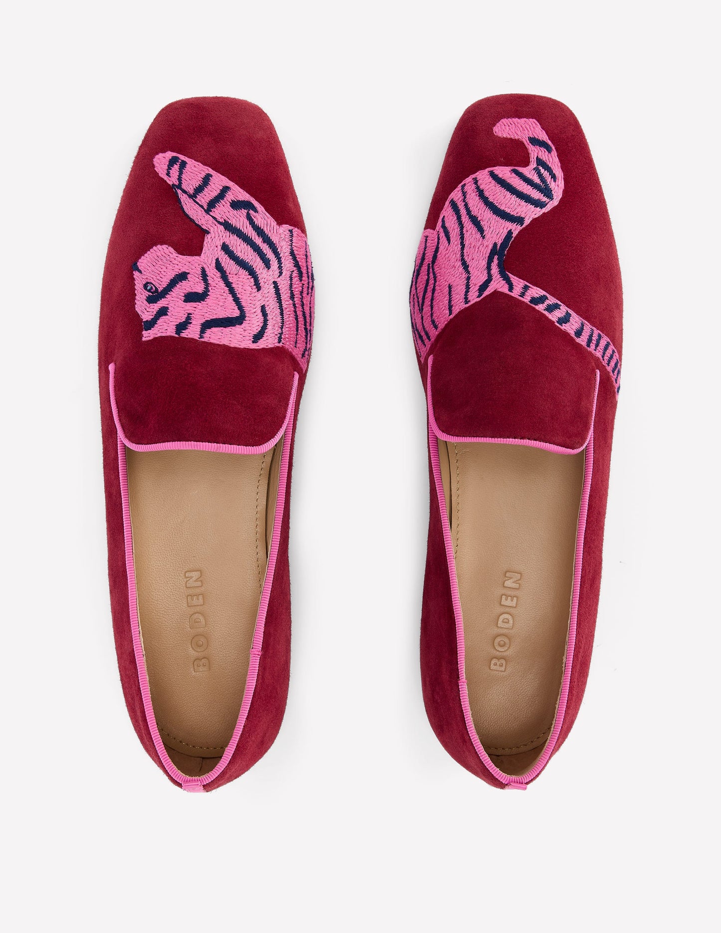 Slipper Cut Loafers-Oxblood Tiger