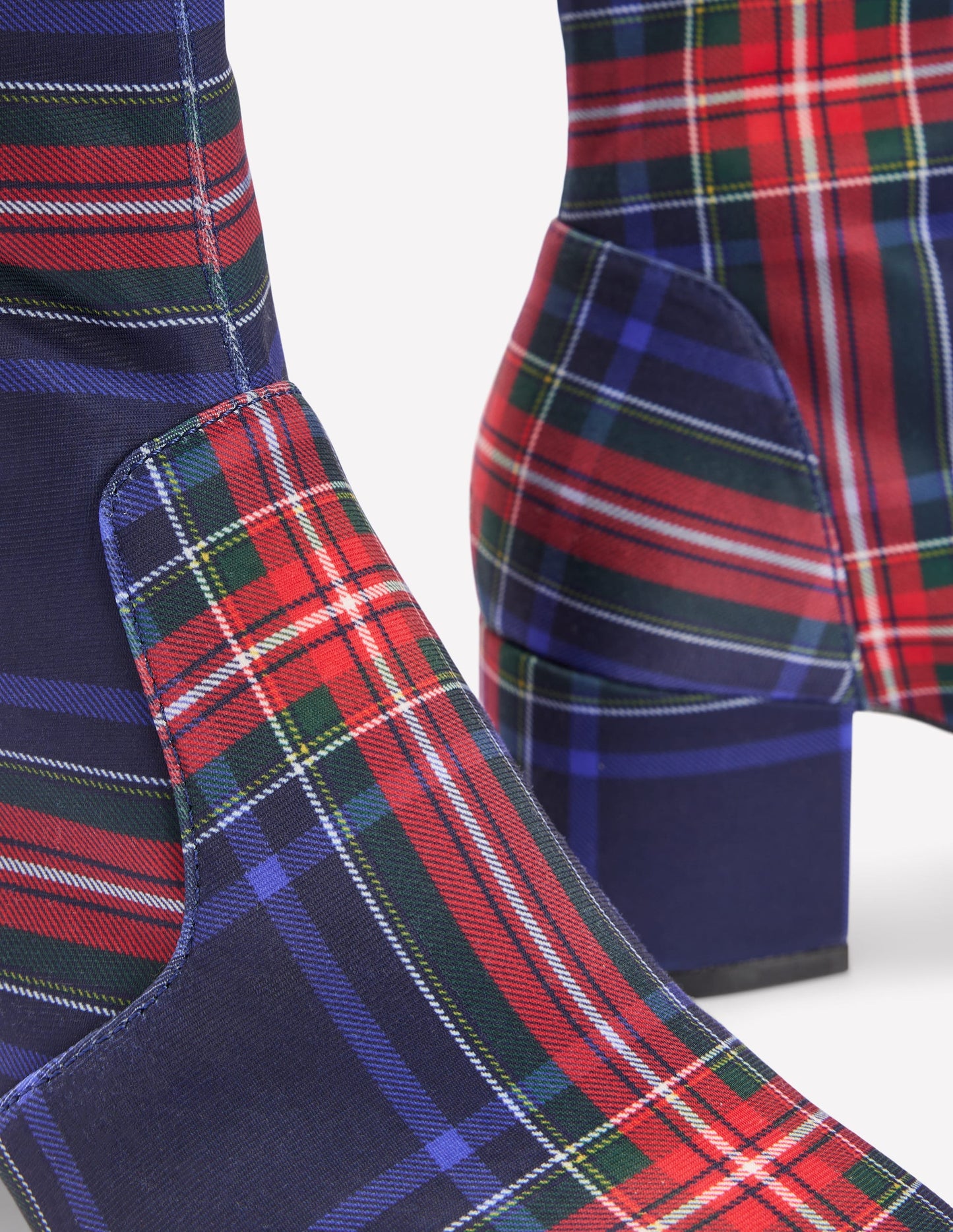 Stretch Ankle Boots-Tartan