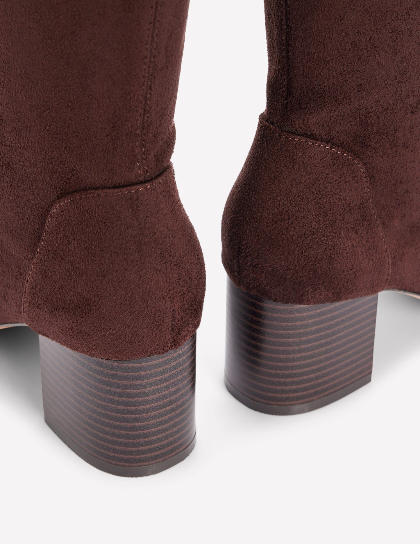 Stretch Knee Heel Boots-Chocolate