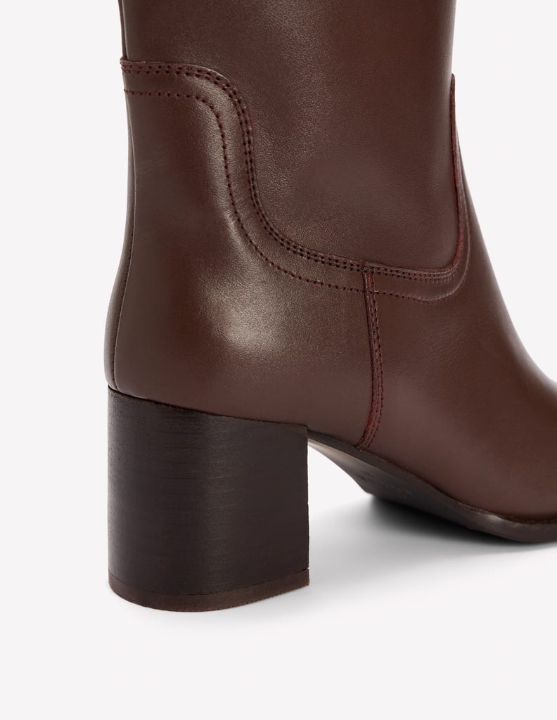 Skye Smart Knee Boots-Chocolate