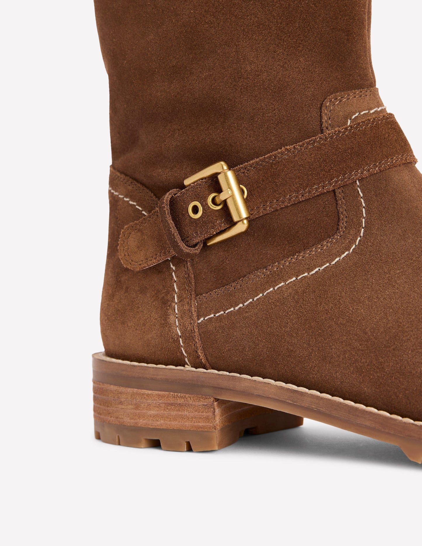 Buckle Knee High Boots-Coconut