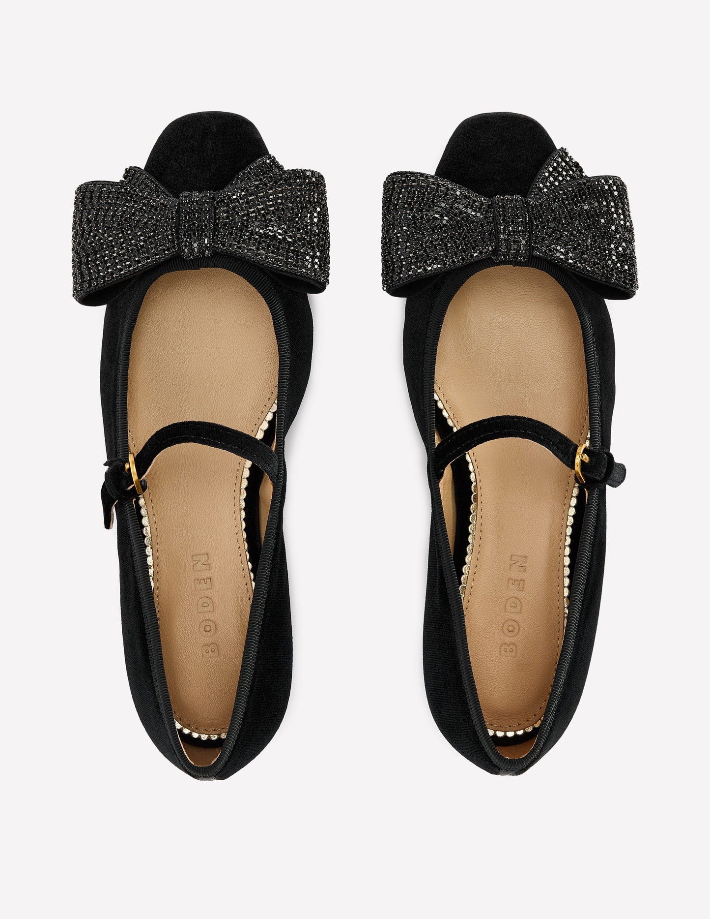 Embellished Bow Mary Jane Flat-Black