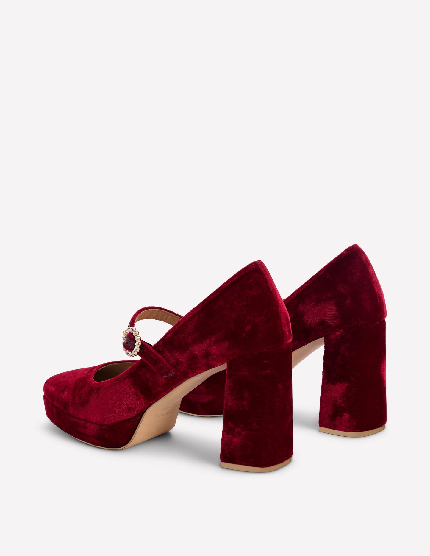Platform Mary Janes-Ruby Red