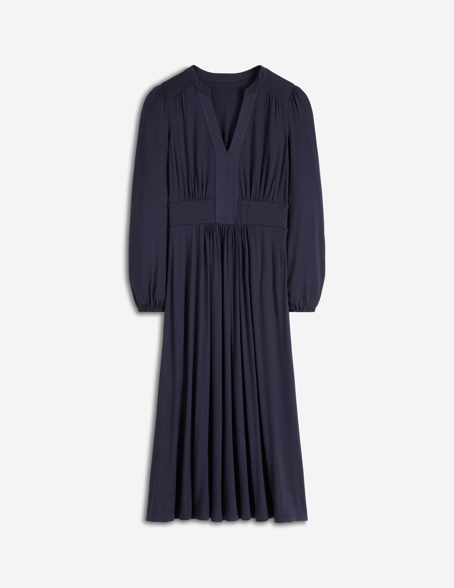 Lily Long Sleeve Midi Dress-Navy