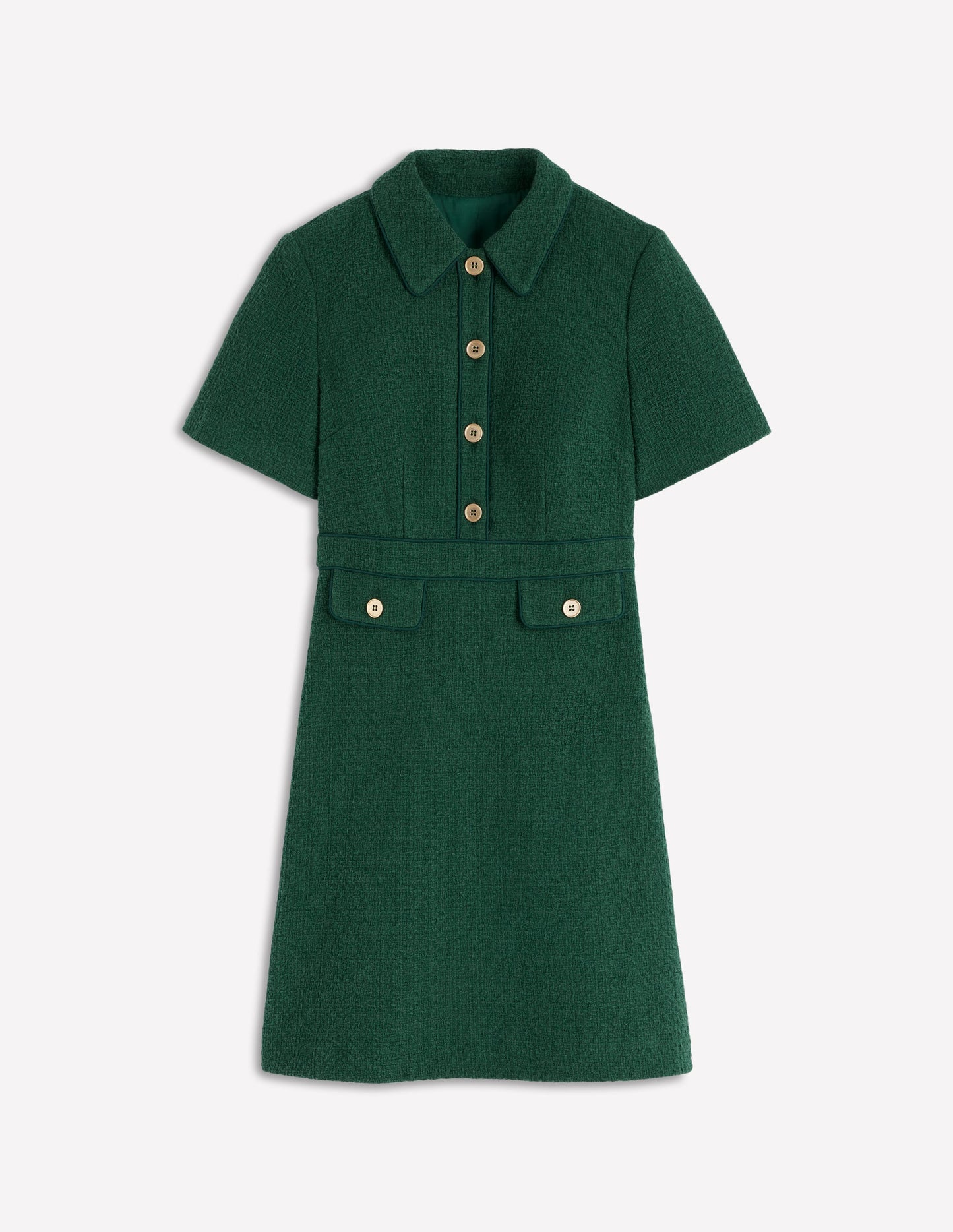 Eda Cotton Shift Dress-Emerald Night