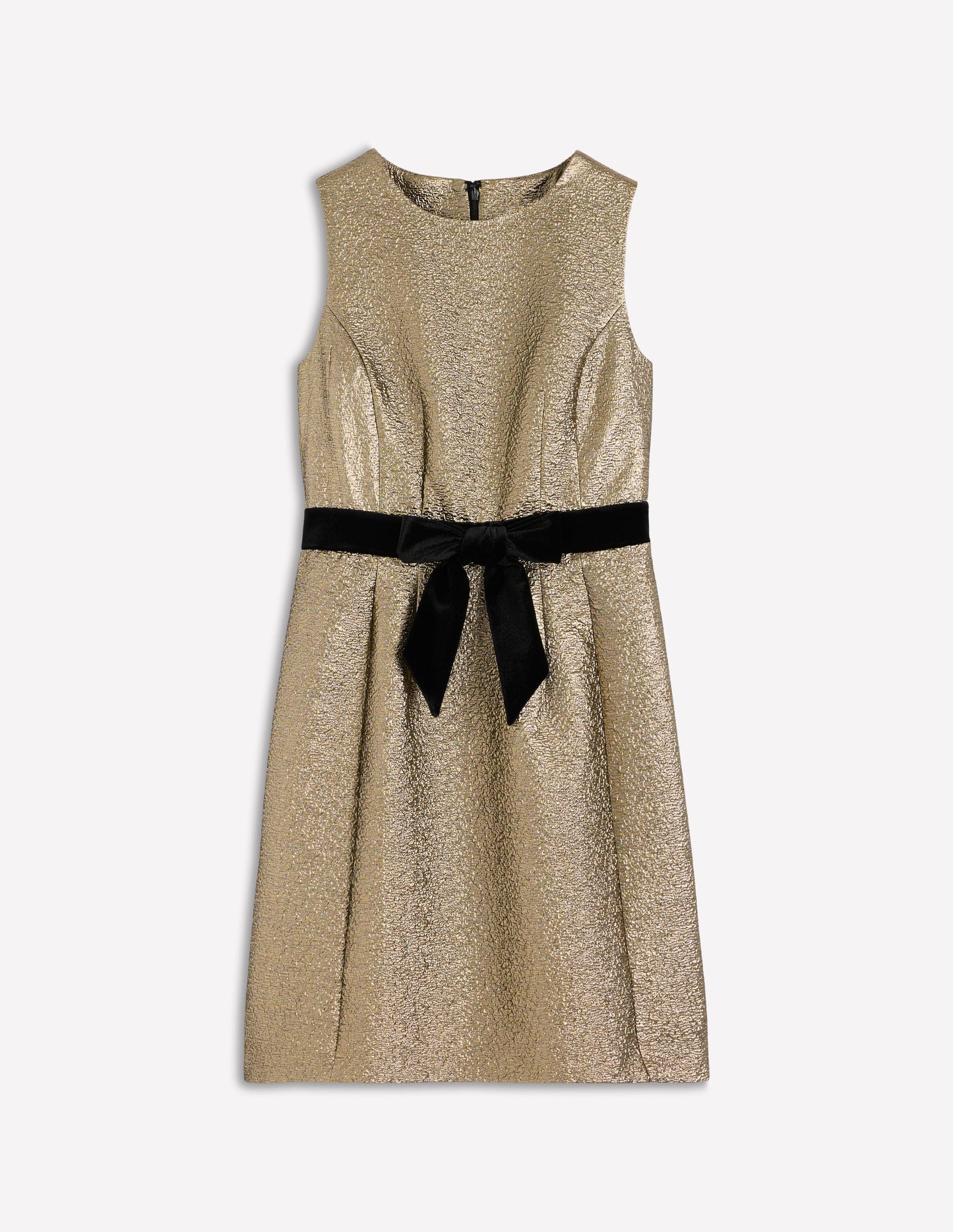 Gold Metallic Shift Dress-Gold Metallic