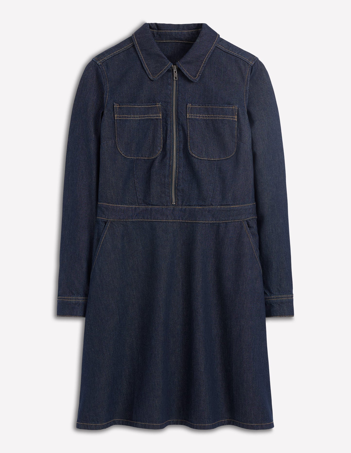 Flippy Denim Shirt Dress-Indigo Denim