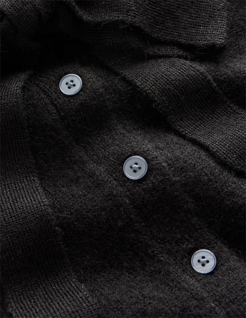 Collared Tie Front Cardigan-Black