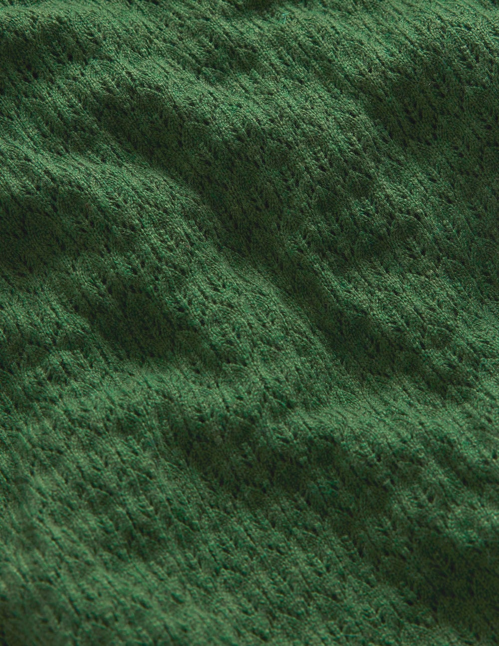 Pointelle Ruffle Jumper-Hunter Green