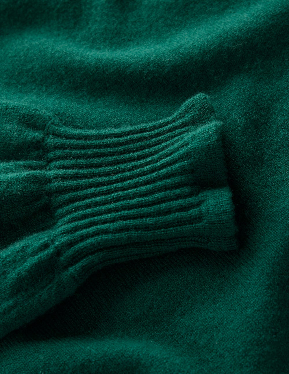 Frill Trim Cashmere Jumper-Mallard Blue