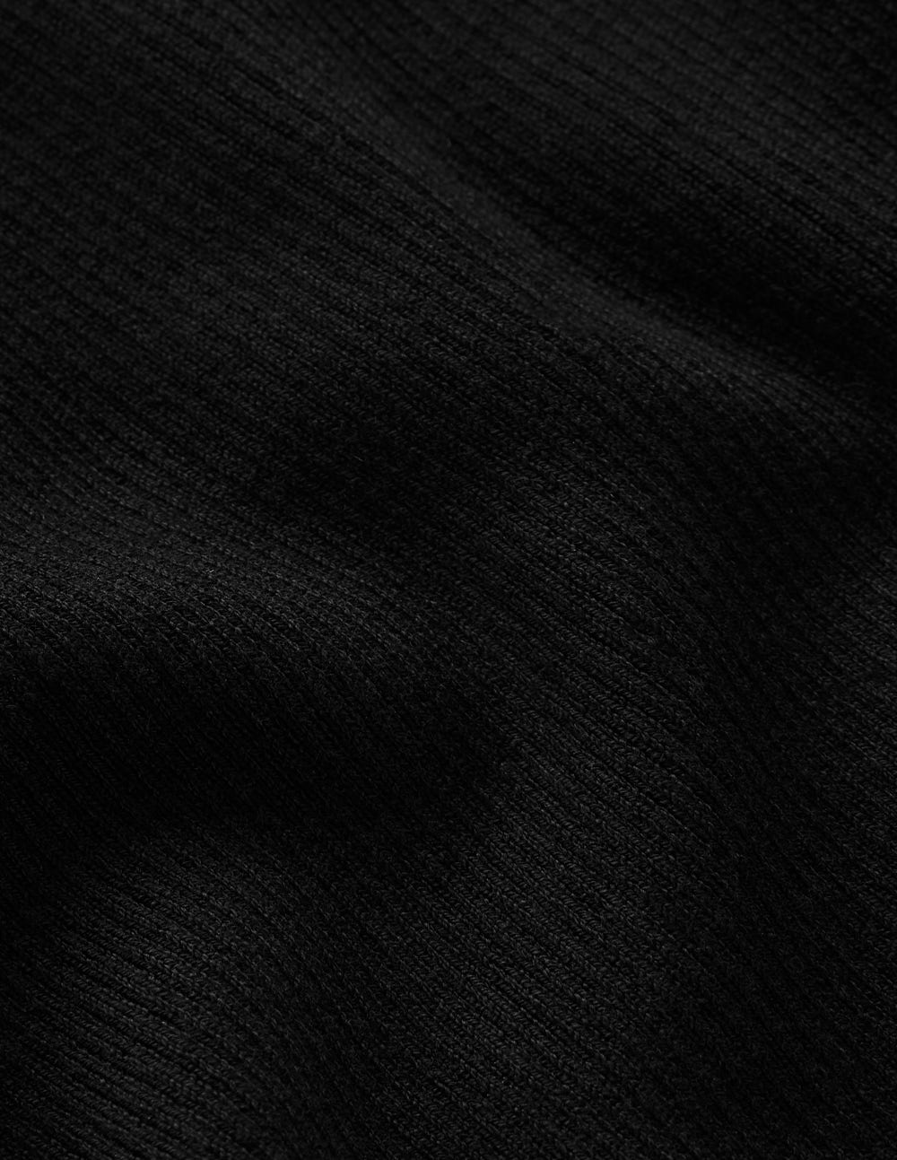 Emilia Cotton Roll Neck Jumper-Black