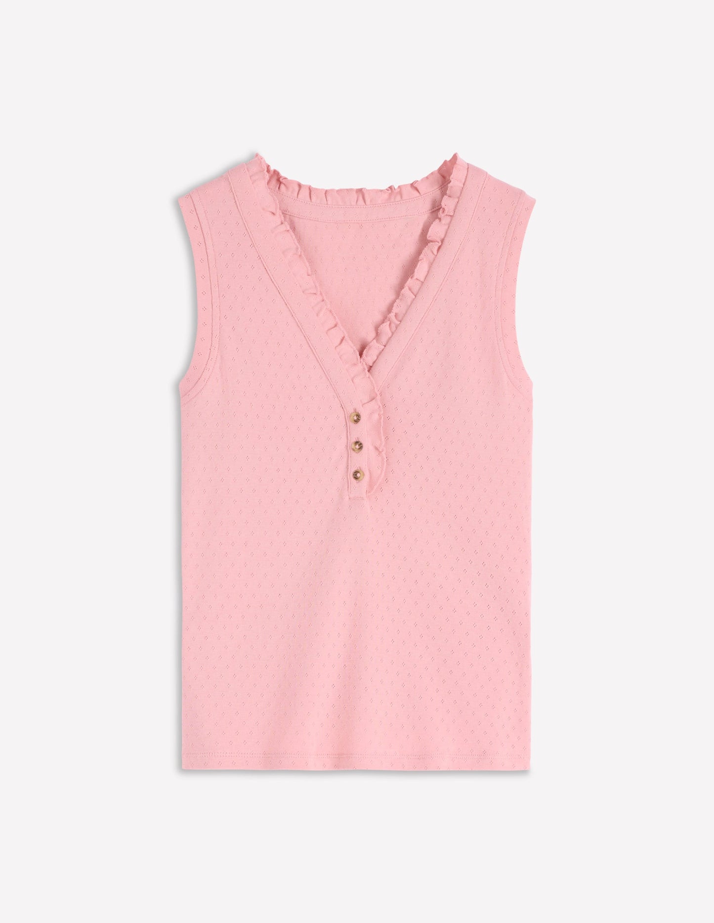 Jersey Henley Pyjama Vest-Light Pink