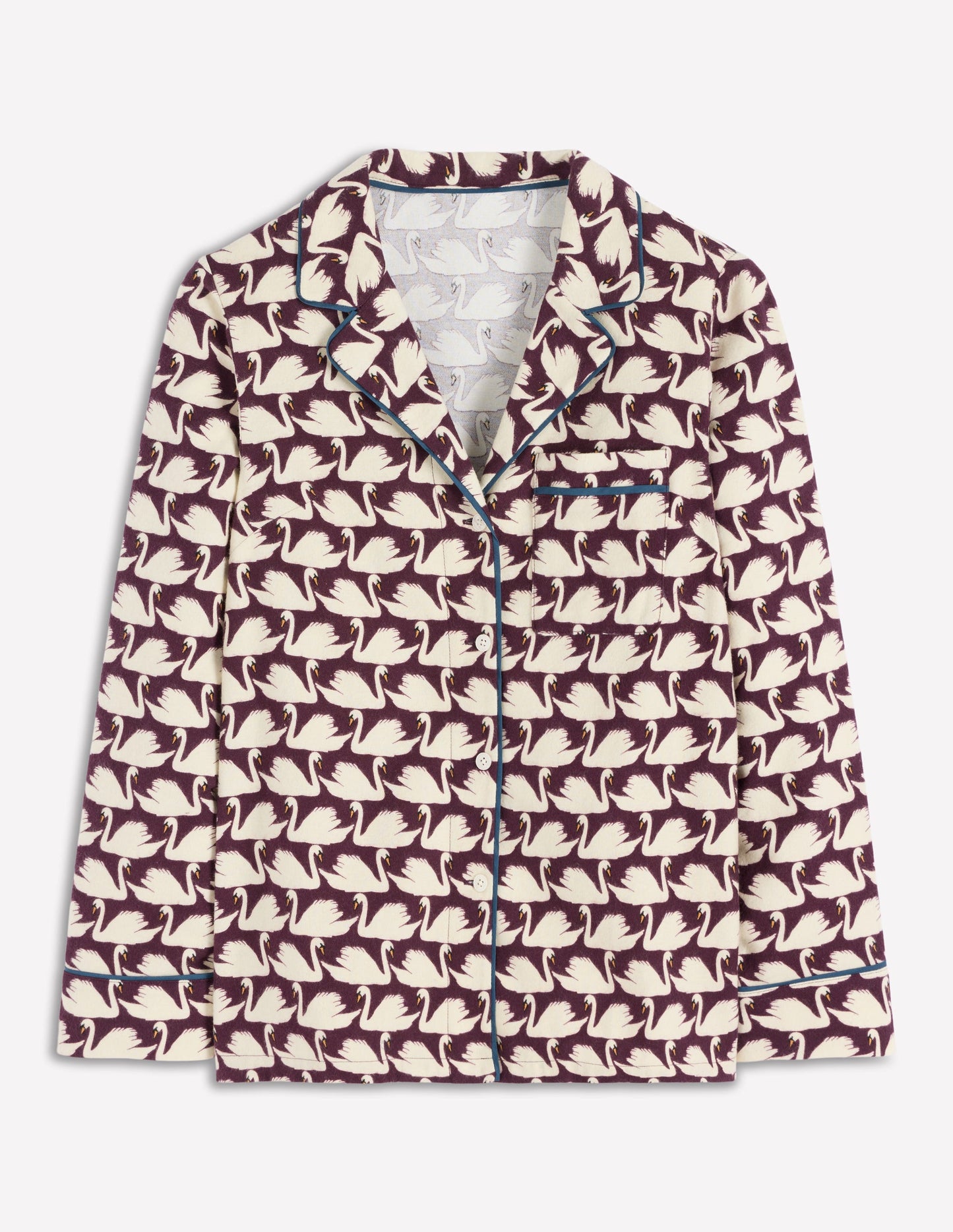 Brushed Cotton Pyjama Shirt-Winetasting, Geo Swan