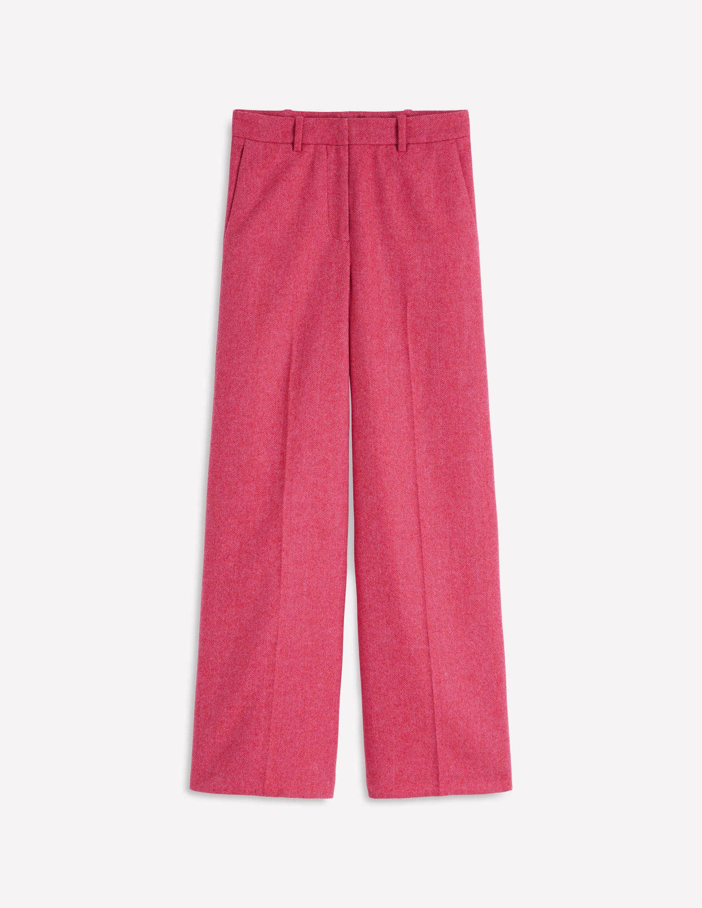 Belgravia Wool Trousers-Red and Pink Wide Herringbone