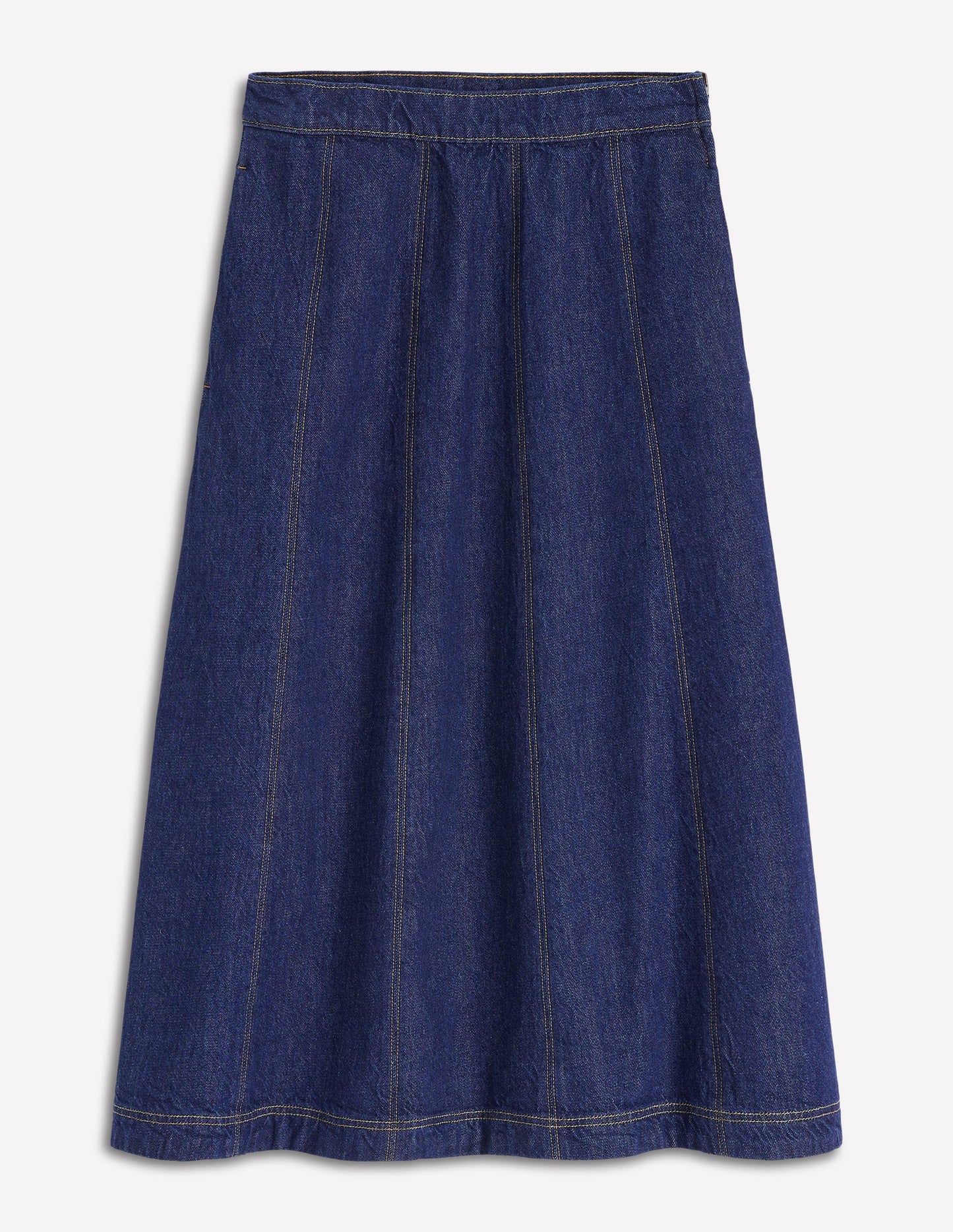 Joy Panelled Denim Skirt-indigo