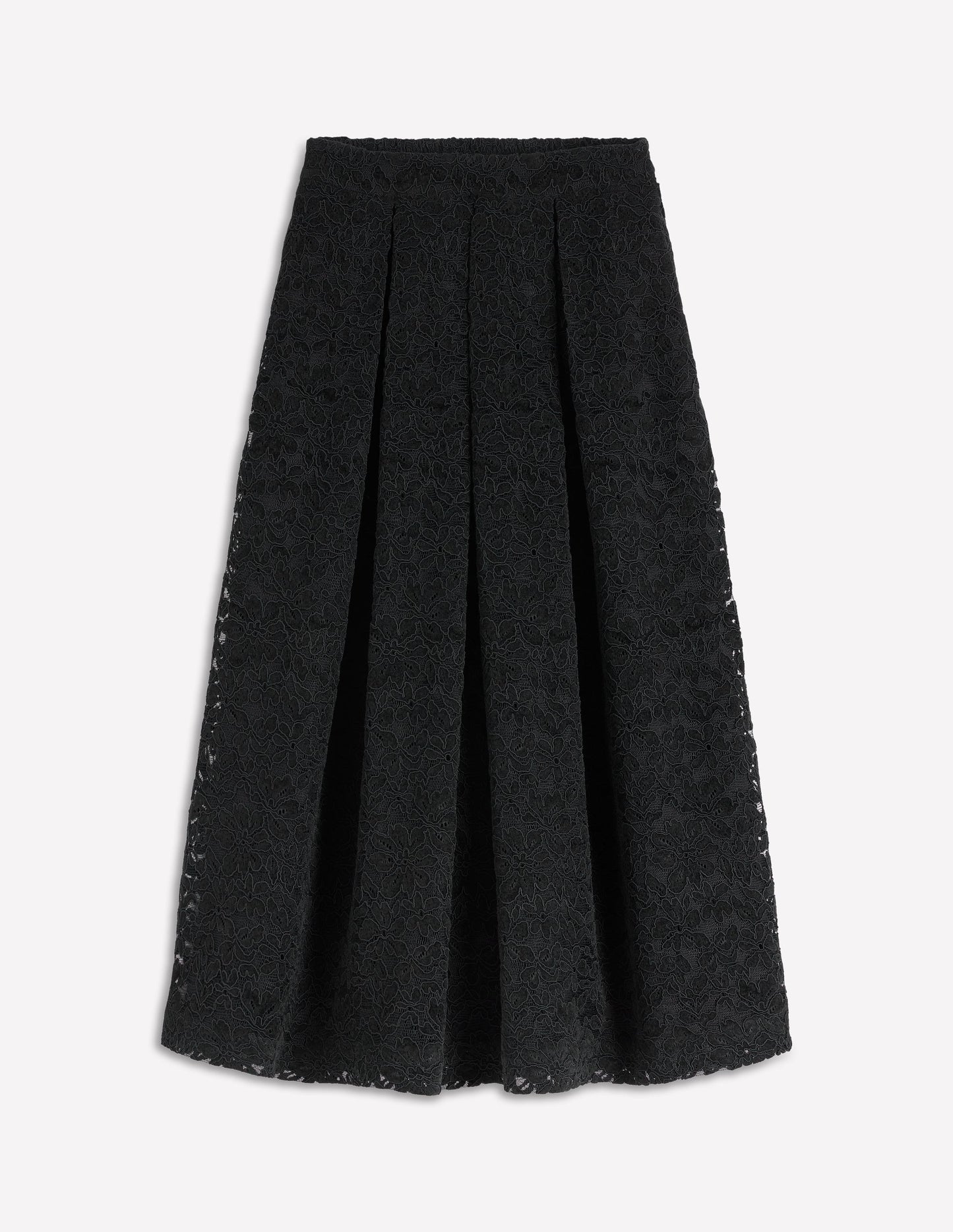 Verity Lace Midi Skirt-Black Lace