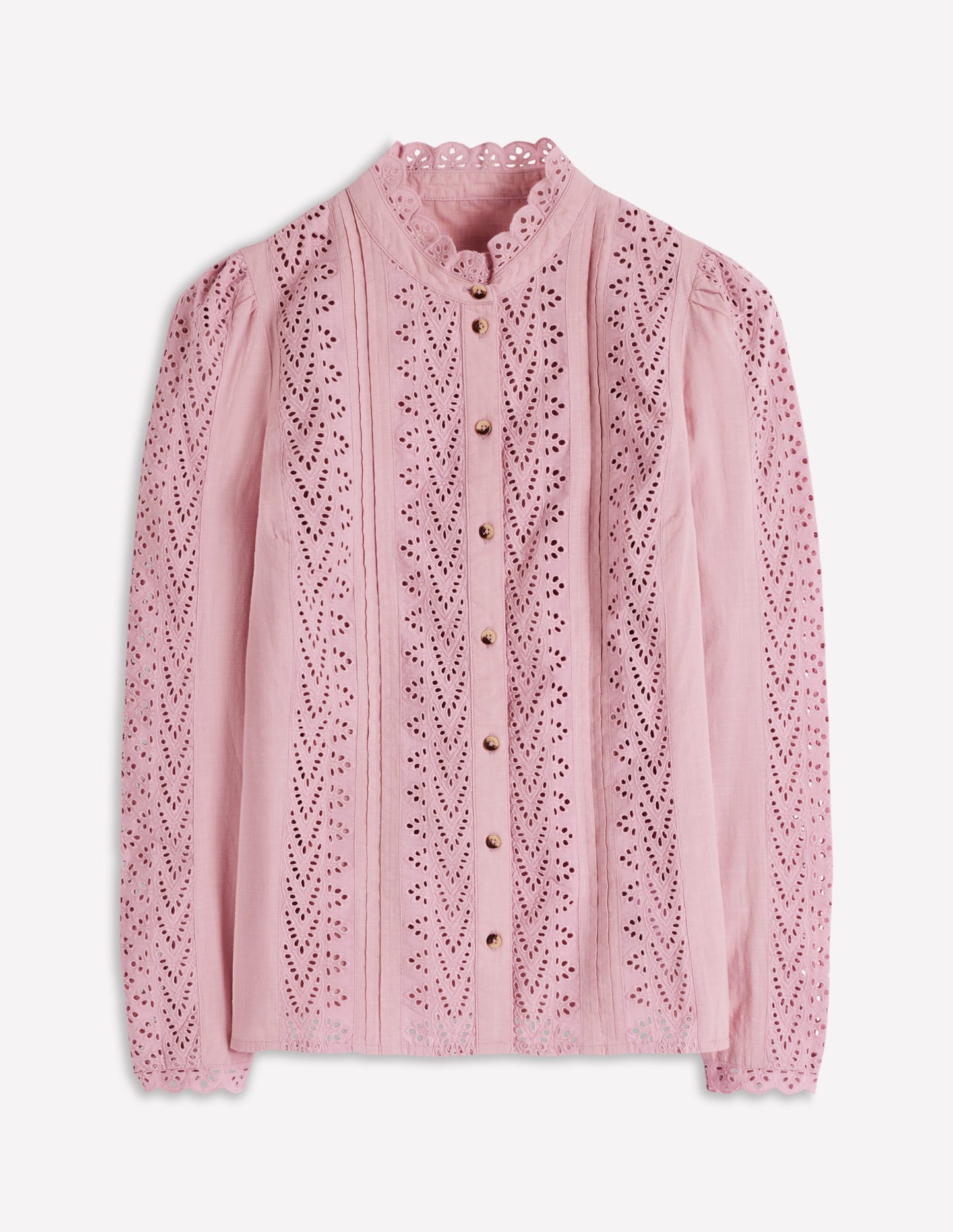 Savannah Broderie Top-Iris Pink
