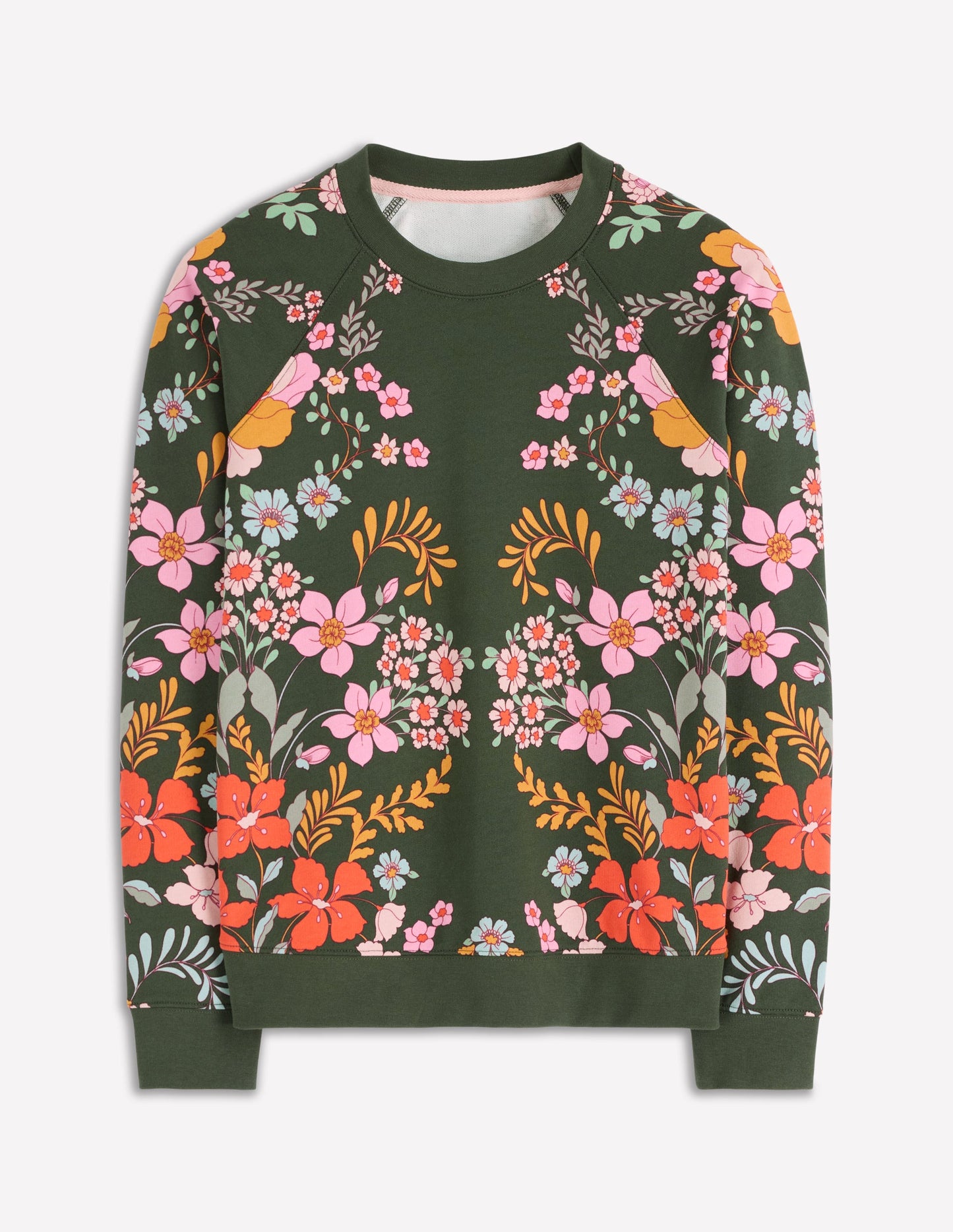 Rosa Printed Sweatshirt-Forest, Flourishing Garden
