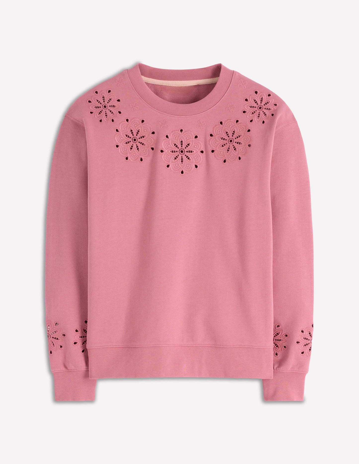Emi Cutwork Sweatshirt-Pink Heather