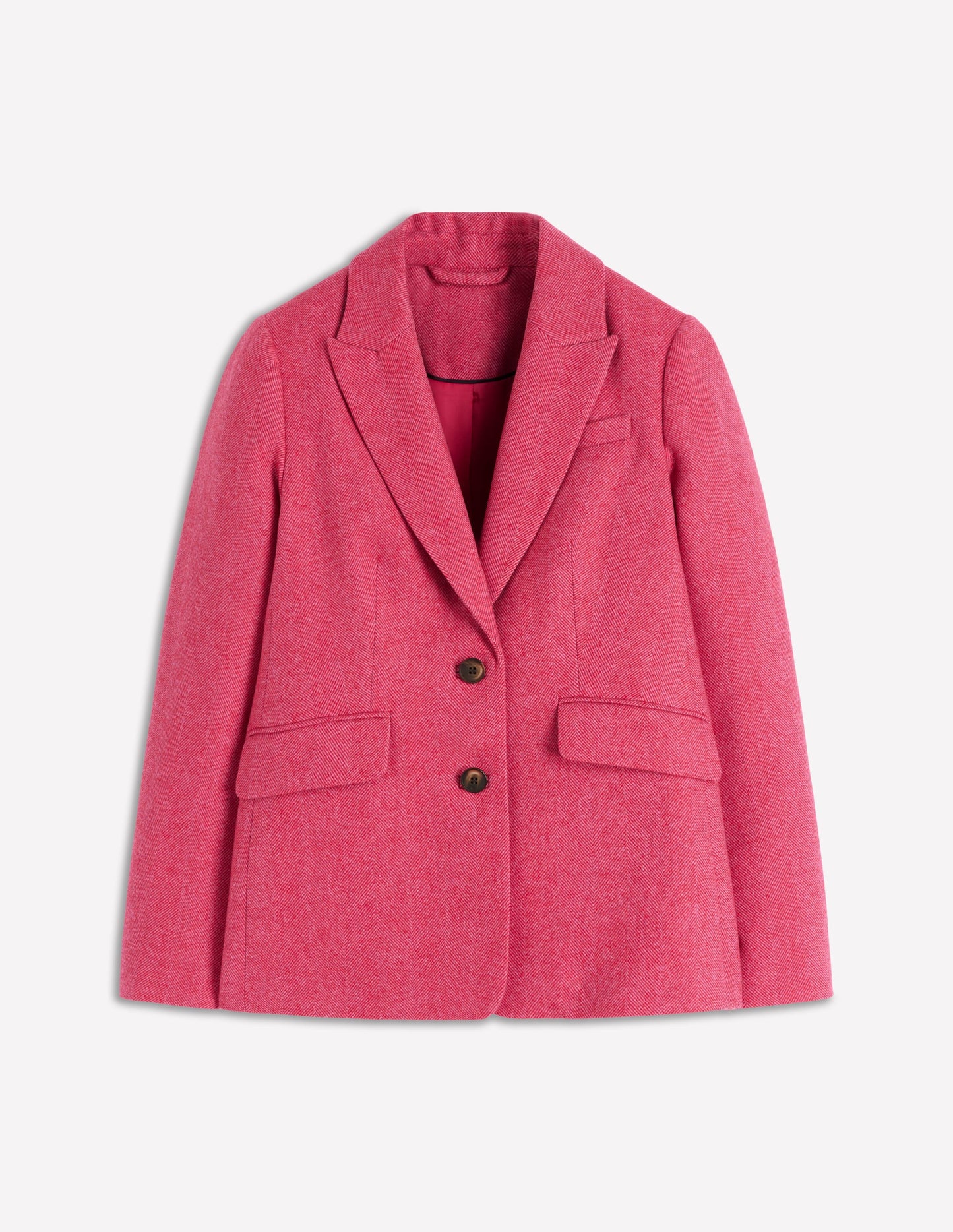 Stamford Wool-Blend Blazer-Red and Pink Wide Herringbone