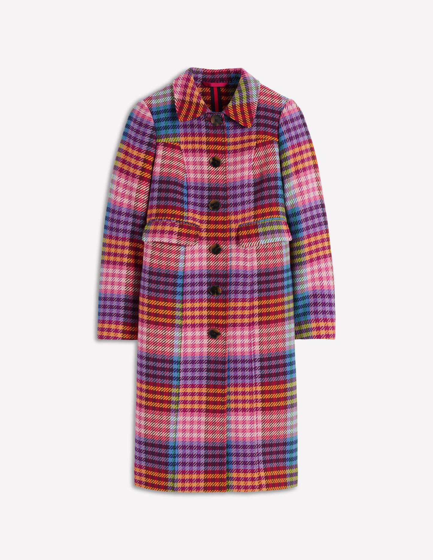 St Albans Fitted Coat-Rainbow Blanket Multigingham