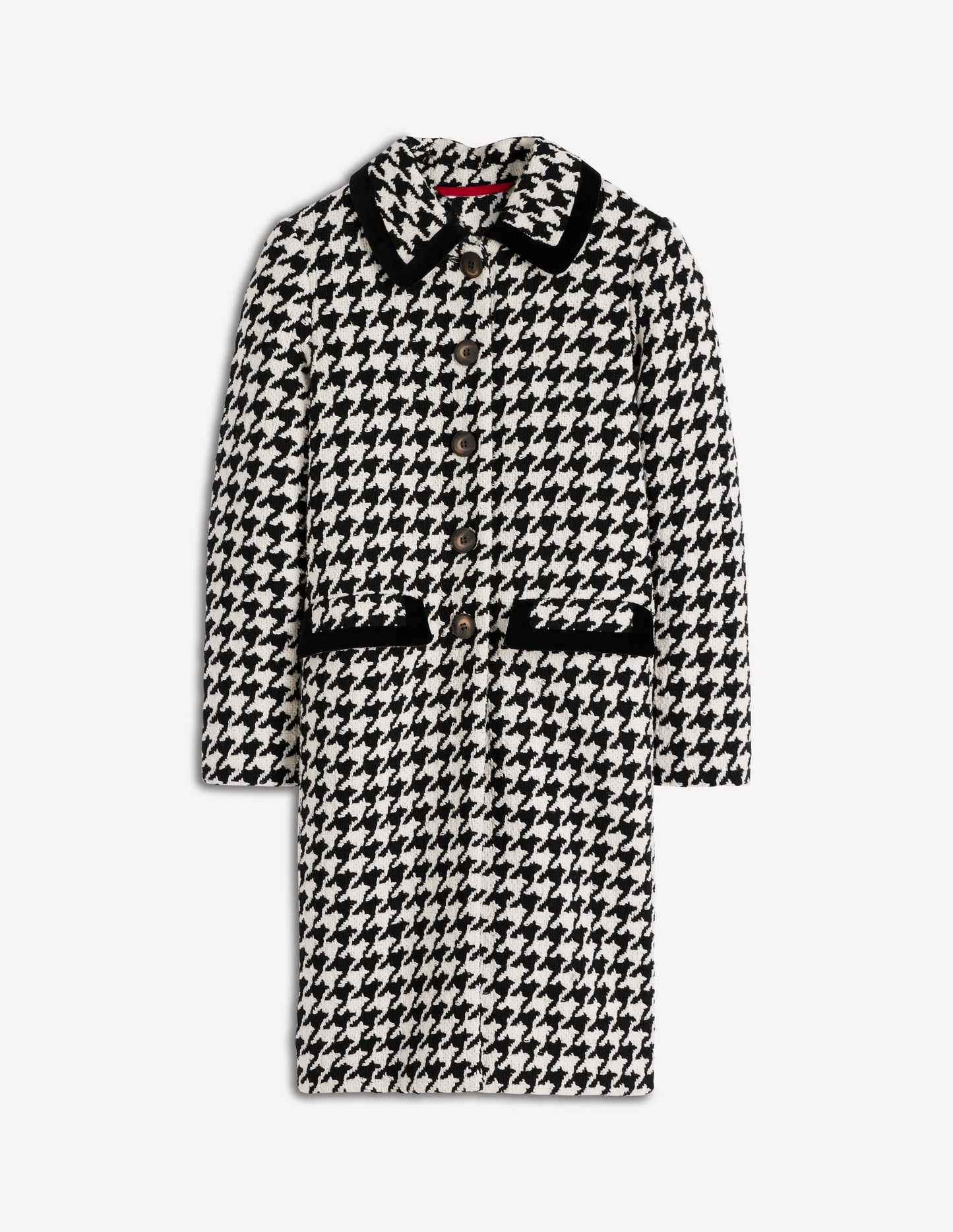 Edinburgh Swing Coat-Black Dogstooth