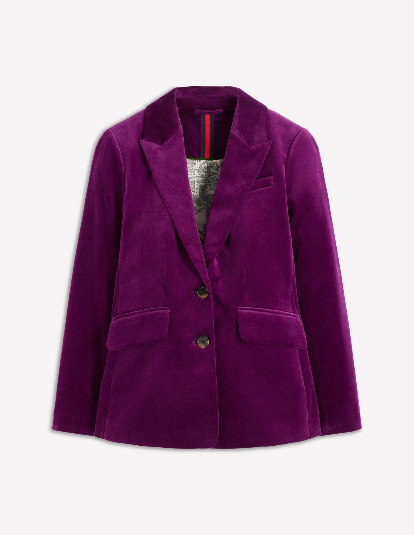 Stamford Velvet Blazer-Plum Jam