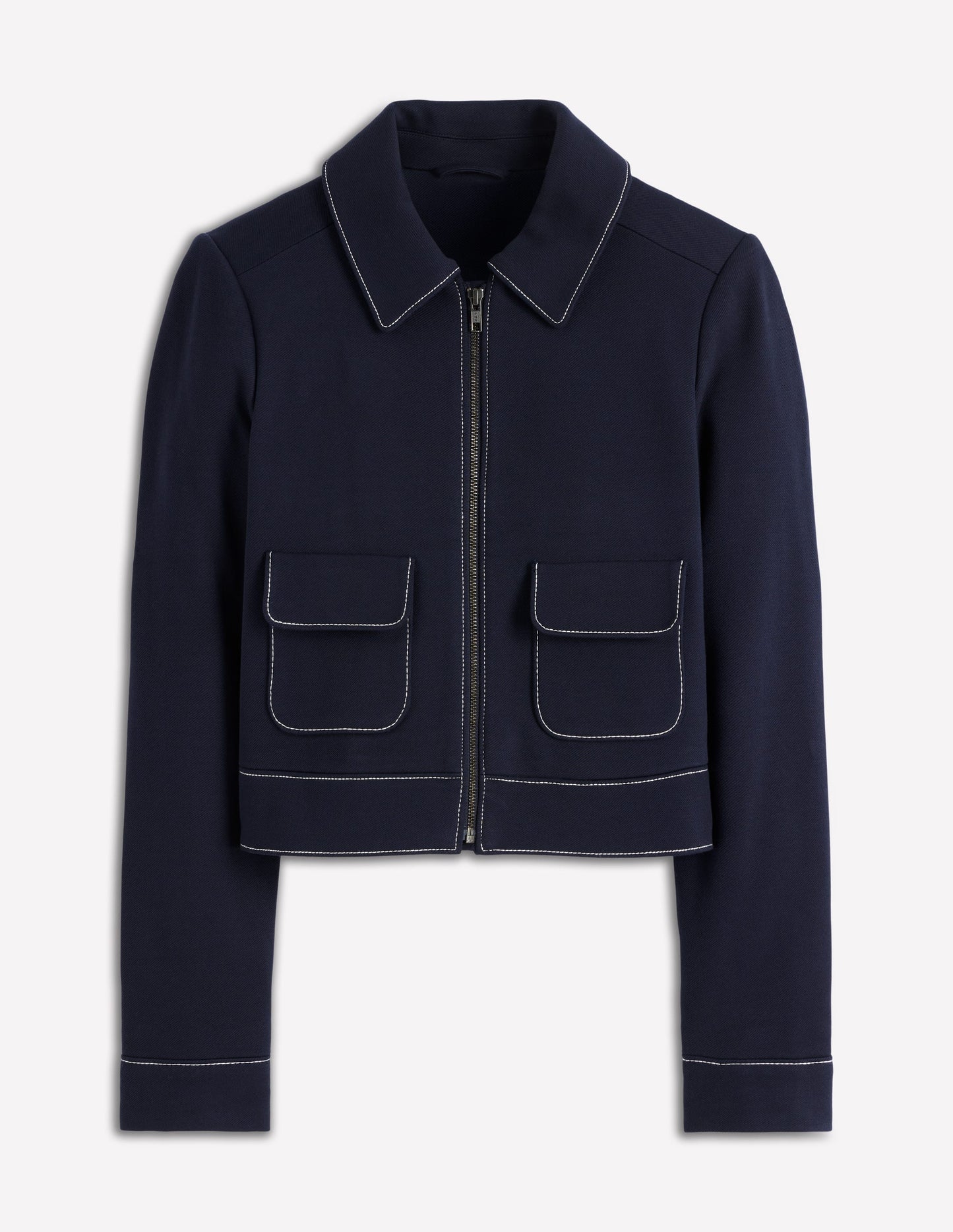 Zip Patch Pocket Jacket-NAVY