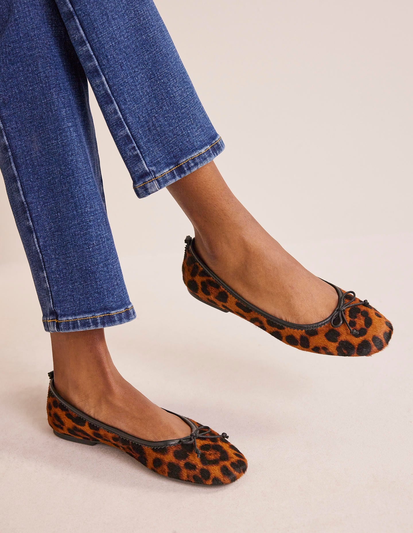 Kitty Flexi Sole Ballet Pumps-Leopard Boden UK - Main Image