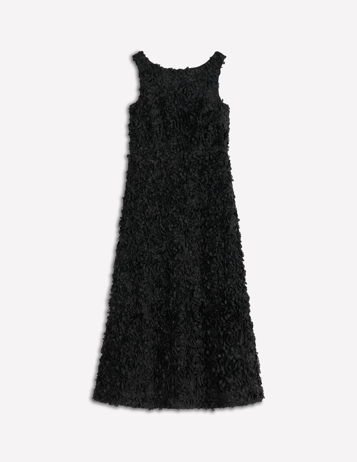 Scoop Back Fit and Flare Dress-Black