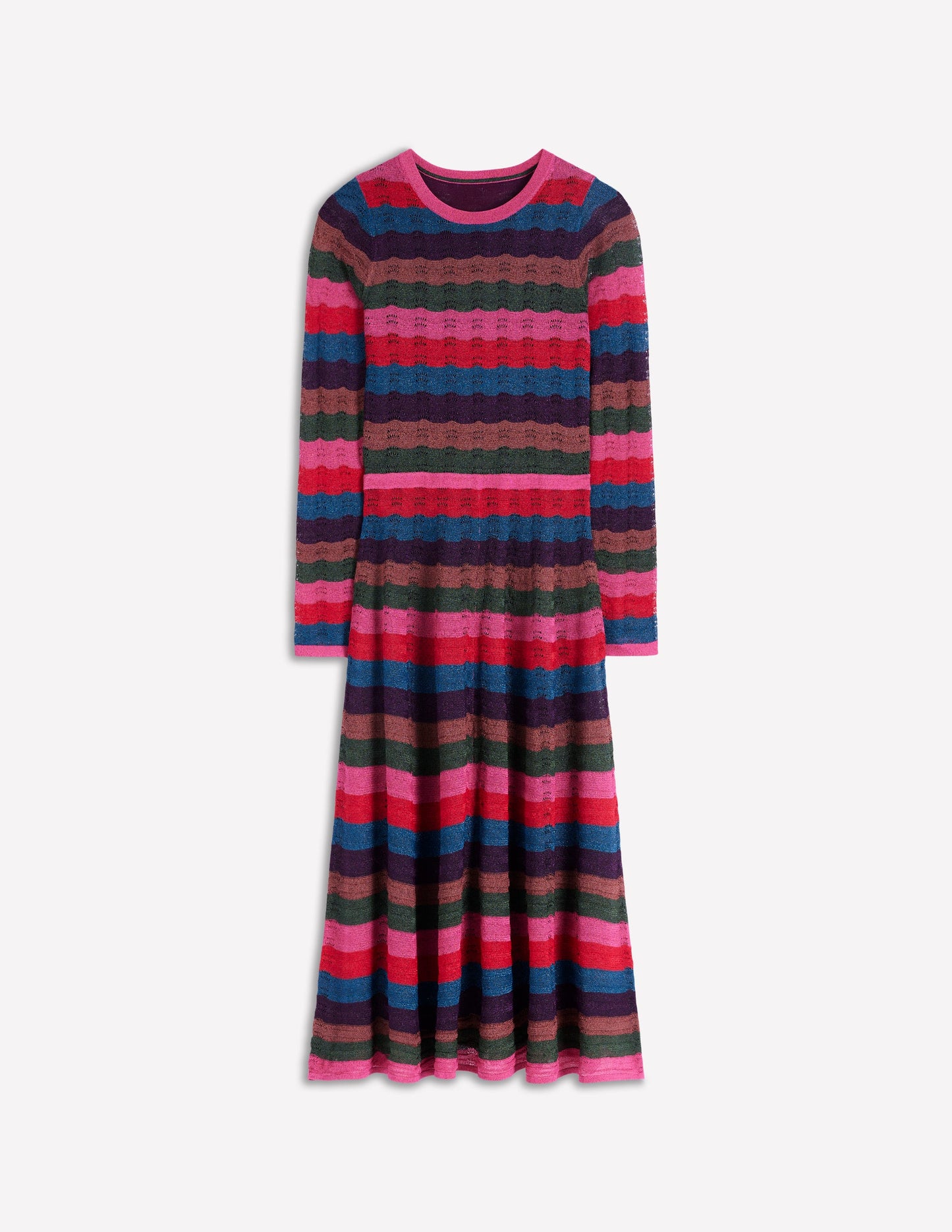Metallic Wave Dress-Multi Stripe