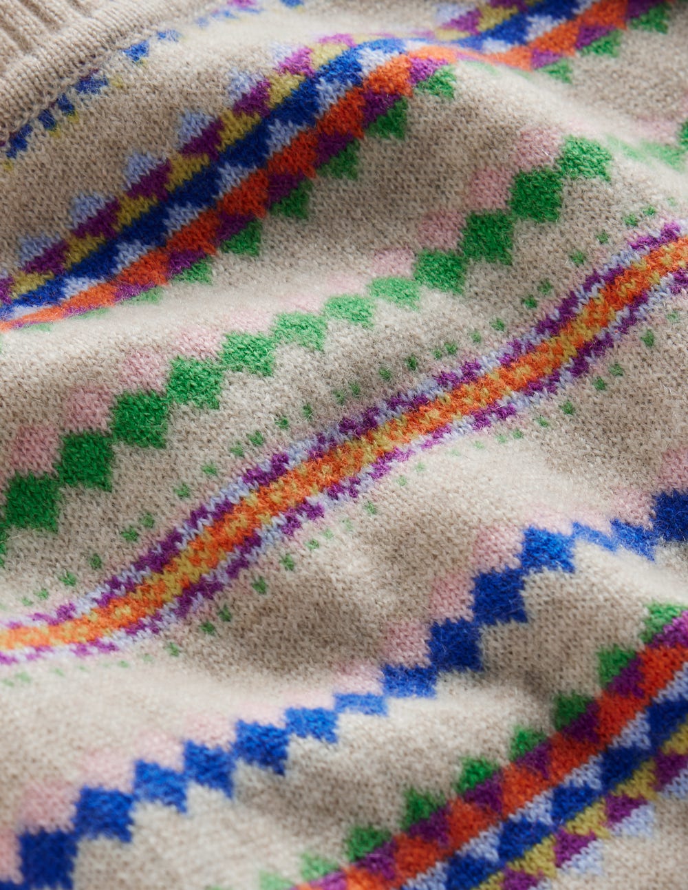 Lydia Cashmere Jumper-Oatmeal Melange Fair Isle