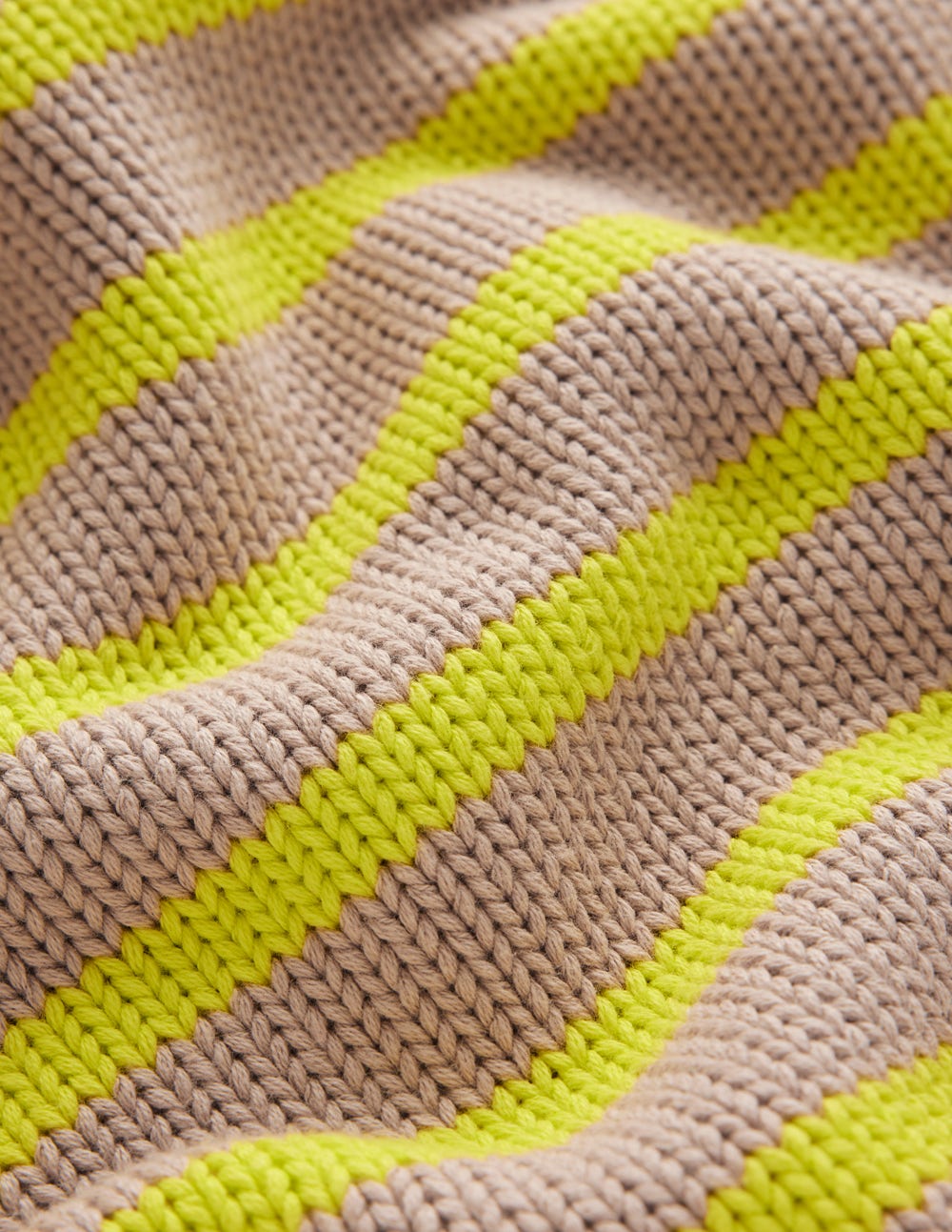 Lucy Chunky Cotton Jumper-Camel Melange, Neon Stripe