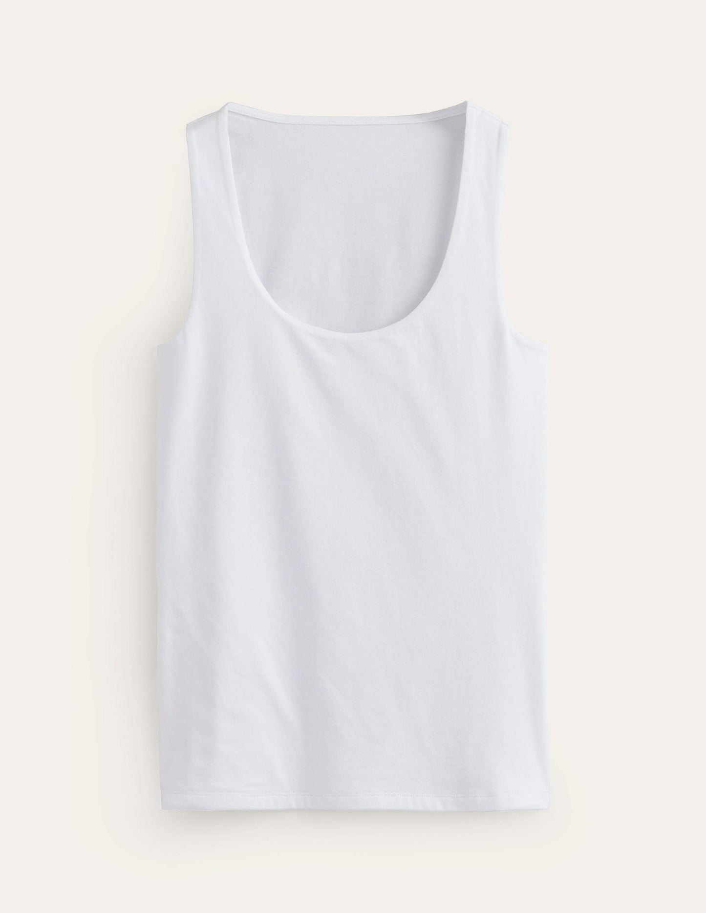Double Layer Scoop Neck Vest-White
