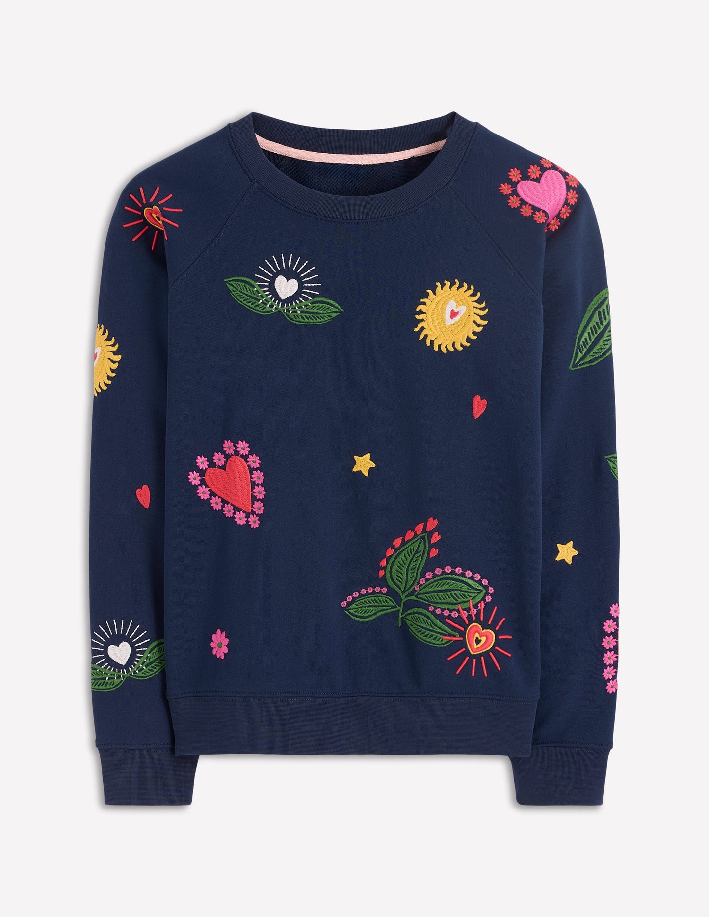 Rosa Embroidered Sweatshirt-Navy, Multi Embroidery