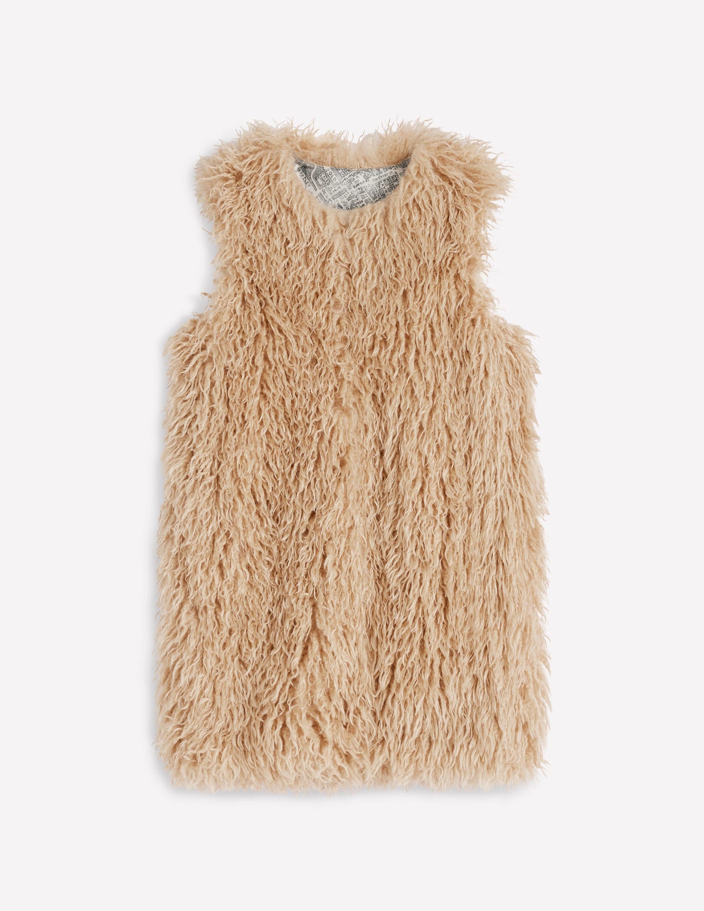Faux Fur Long Gilet-Sand Dune, Fur