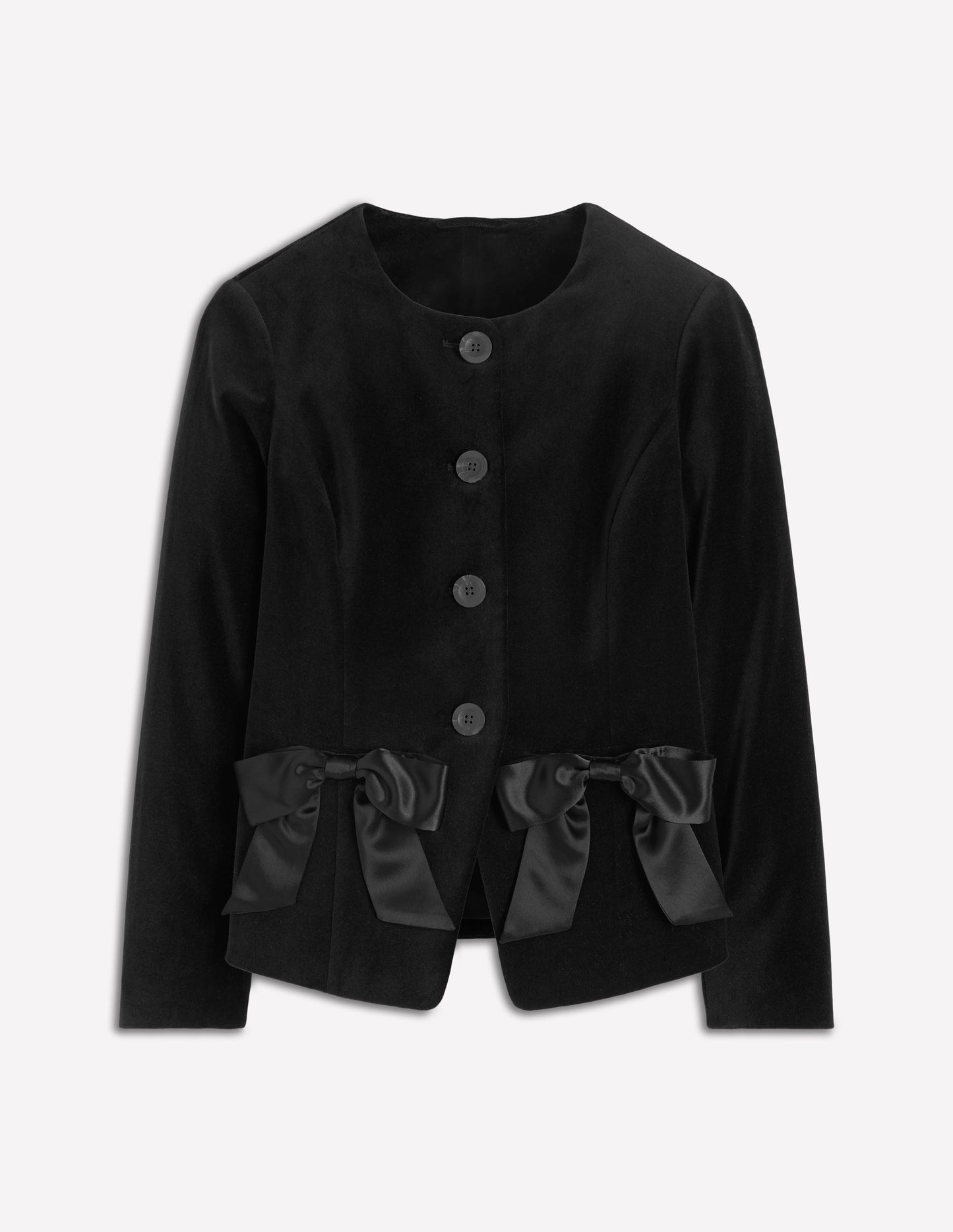 Hampstead Velvet Blazer-Black
