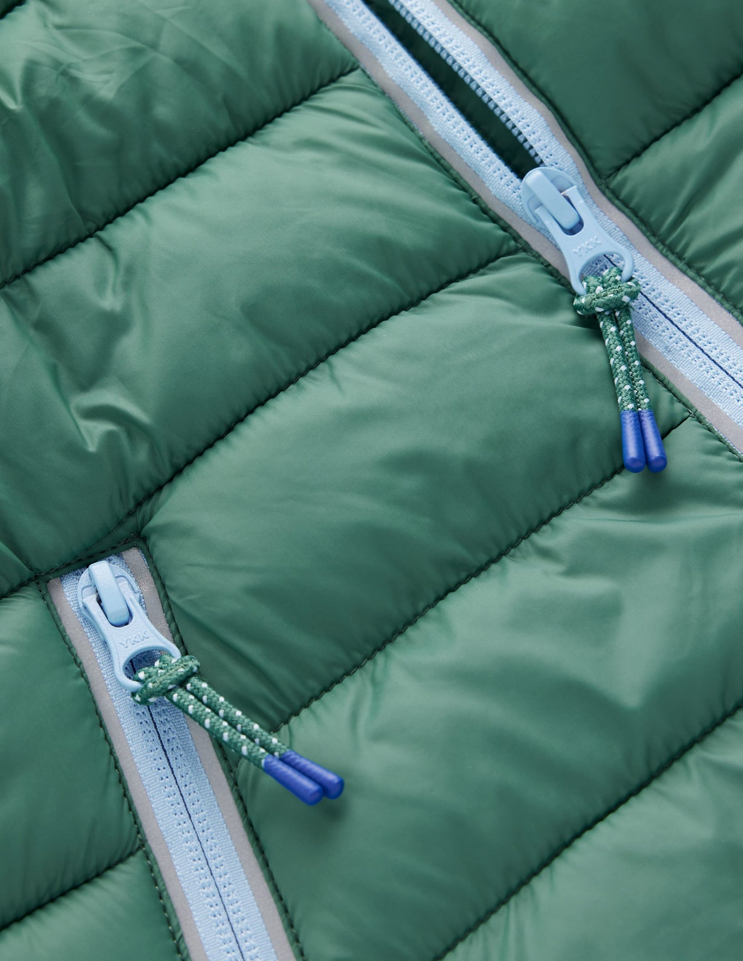 Pack-away Padded Jacket-Green and Blue