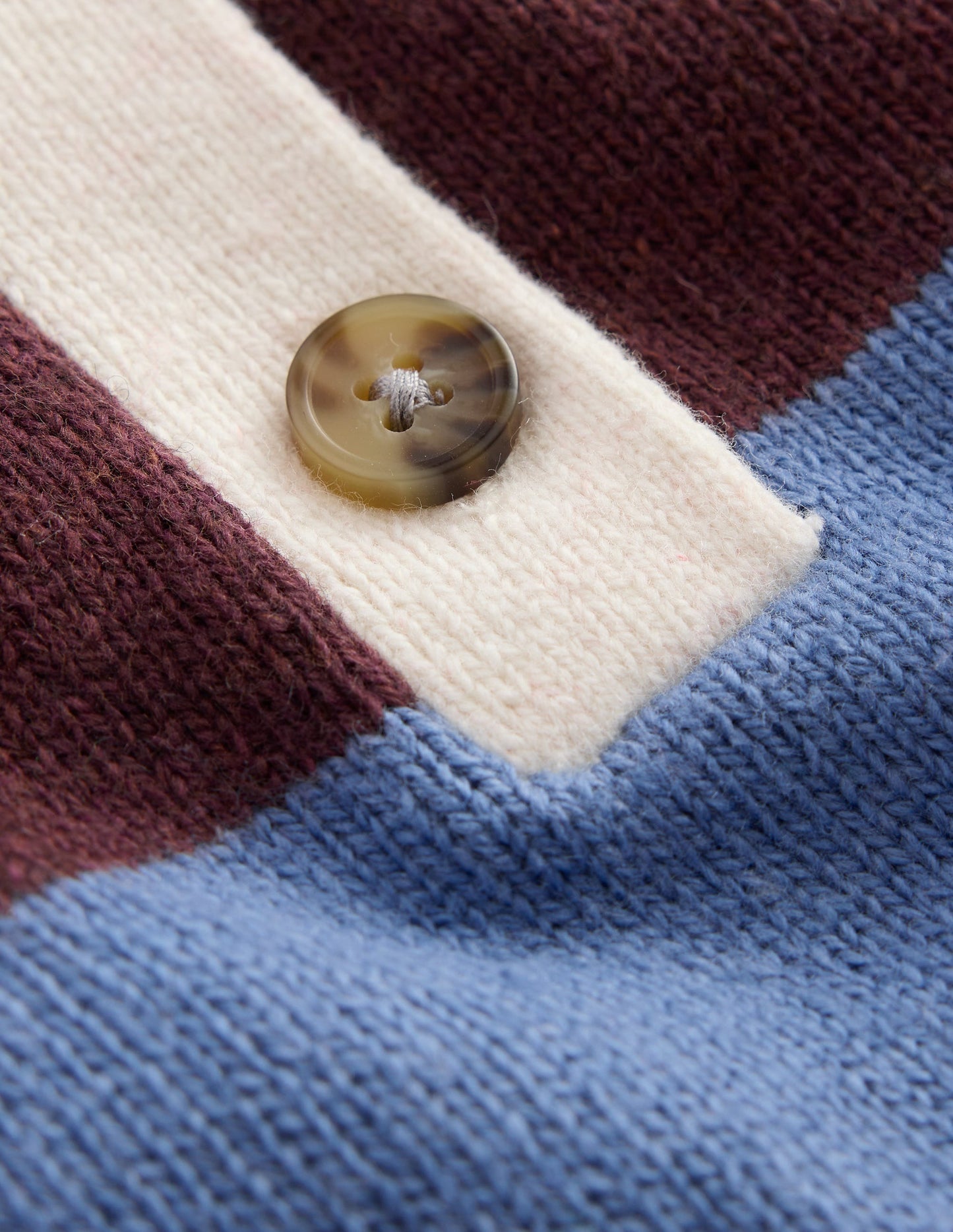 Knitted Rugby Jumper-Blue and Brown Stripe