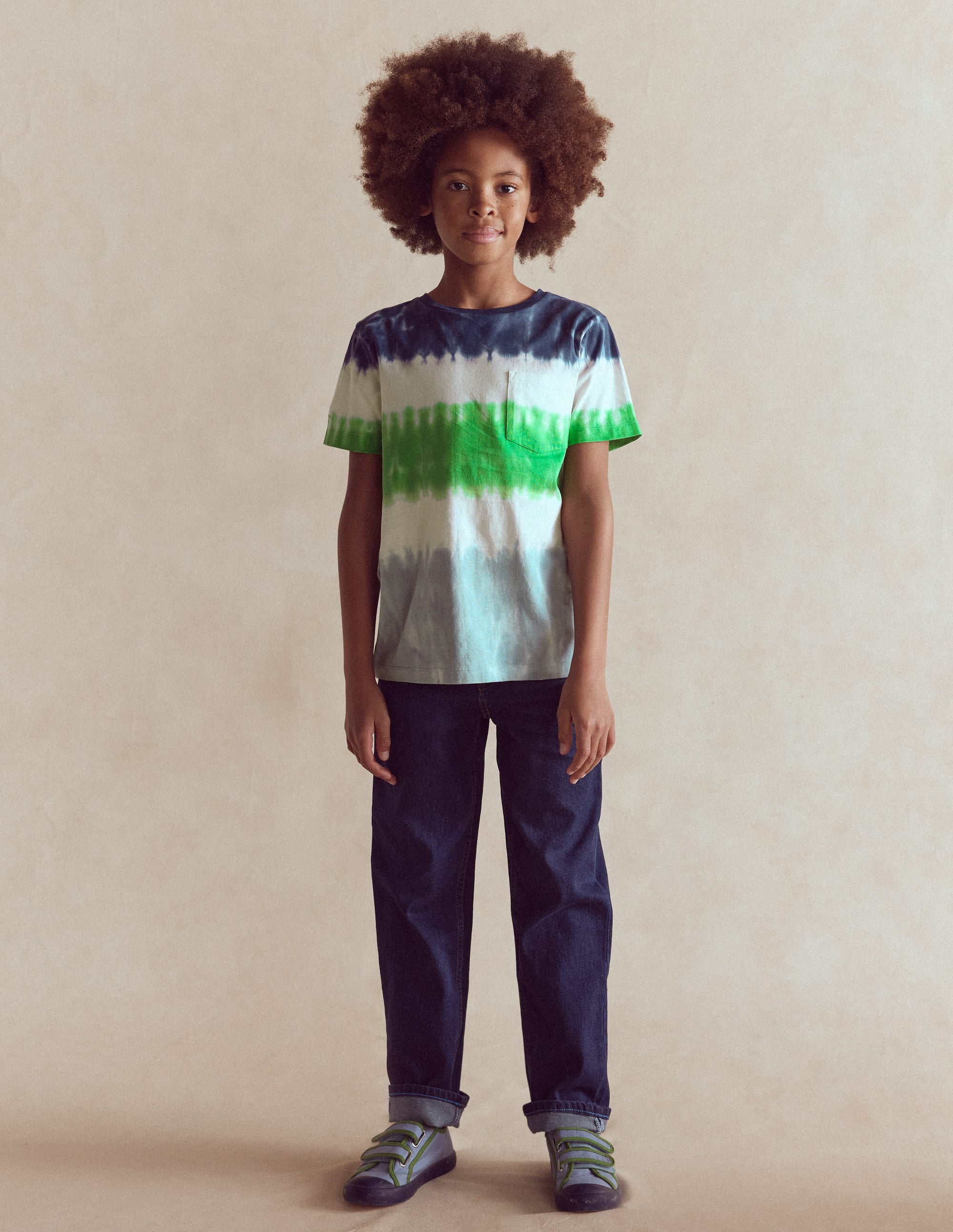 Tie Dye T - Shirt - Blue Multi Stripe | Boden UK